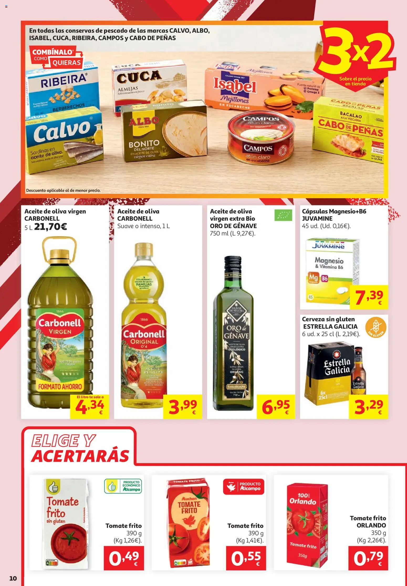 Alcampo folleto │ válido desde el 16.06.2026 | Página: 10 | Productos: Δοχείο φοντί, Aceite, Té, Atún claro