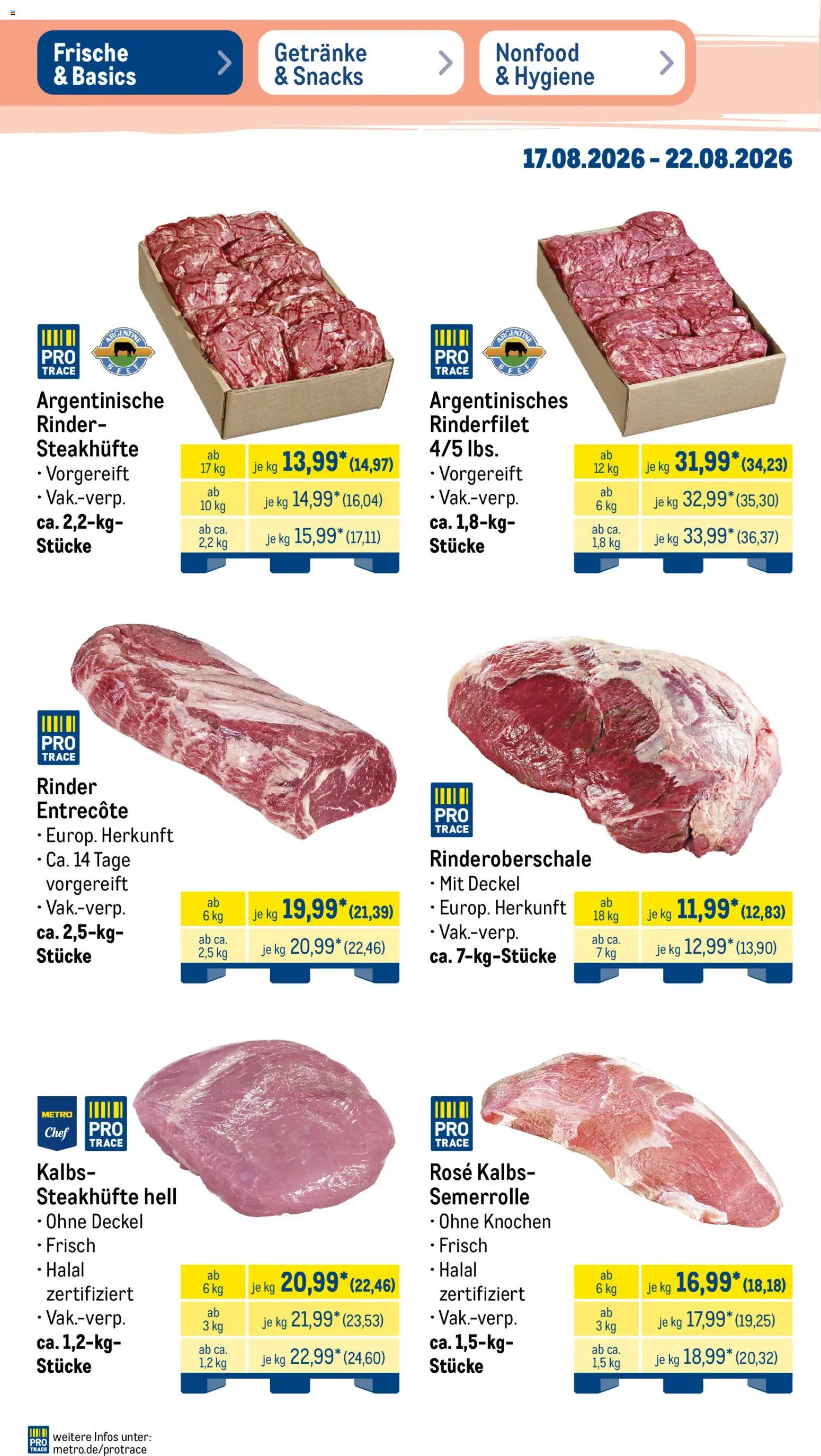 Metro Prospekt – gültig ab 17.08.2026 | Seite: 2 | Produkte: Rinderfilet, Entrecote