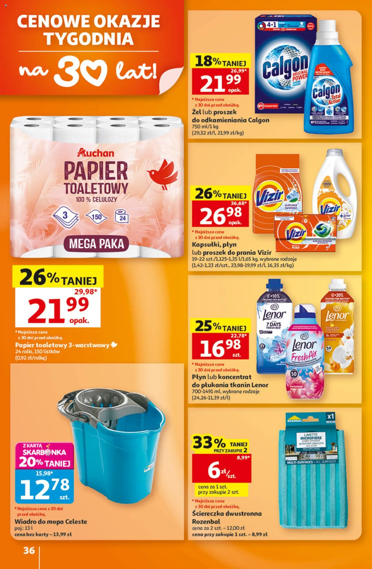Auchan gazetka - Hipermarket od 08.10.2026 | Strona: 36 | Produkty: Karta, Proszek, Papier toaletowy, Proszek do prania
