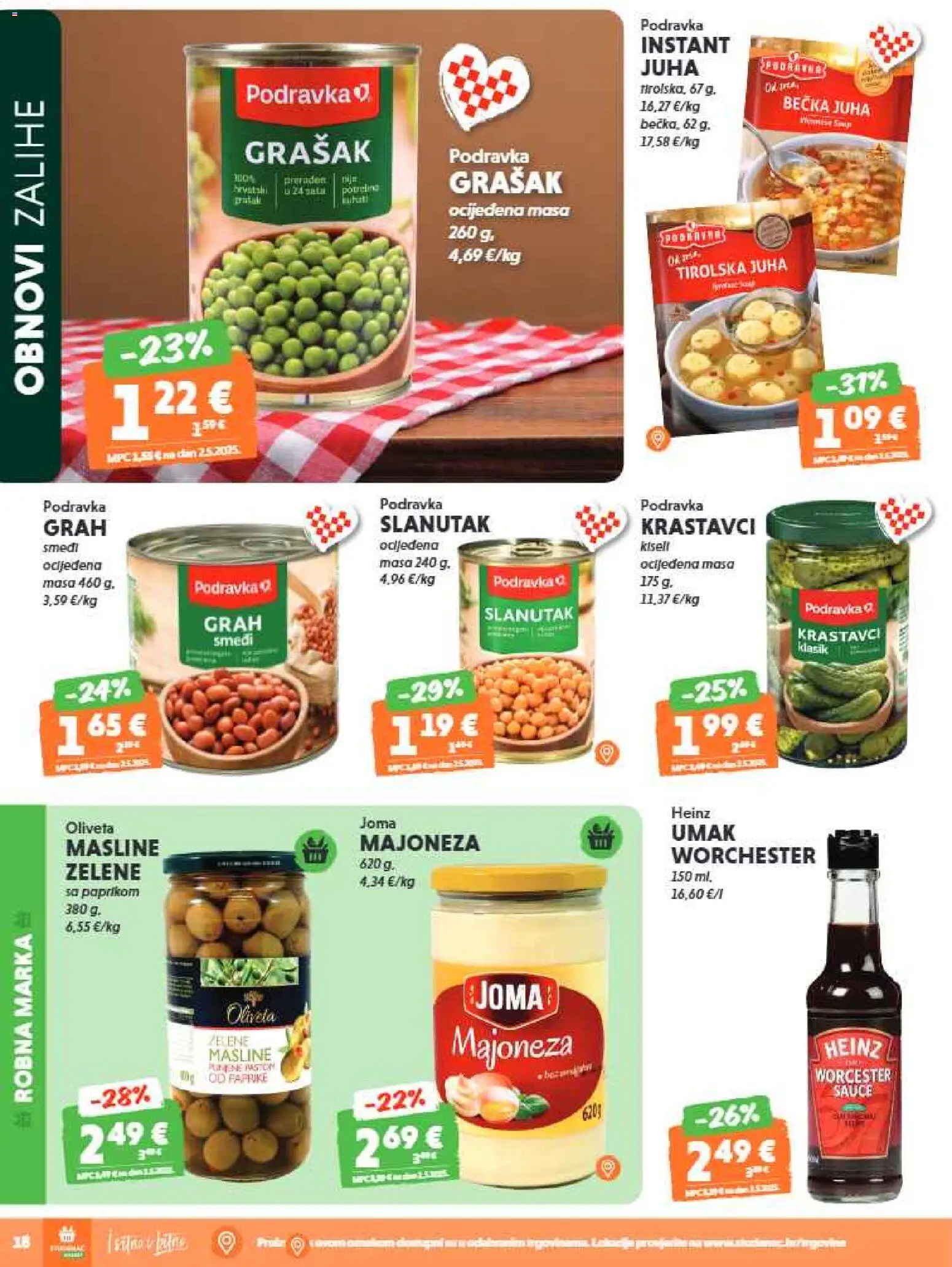 Studenac katalog | vrijedi od 13.05.2026 | Stranica: 18 | Proizvodi: Grah, Masline, Juha, Majoneza