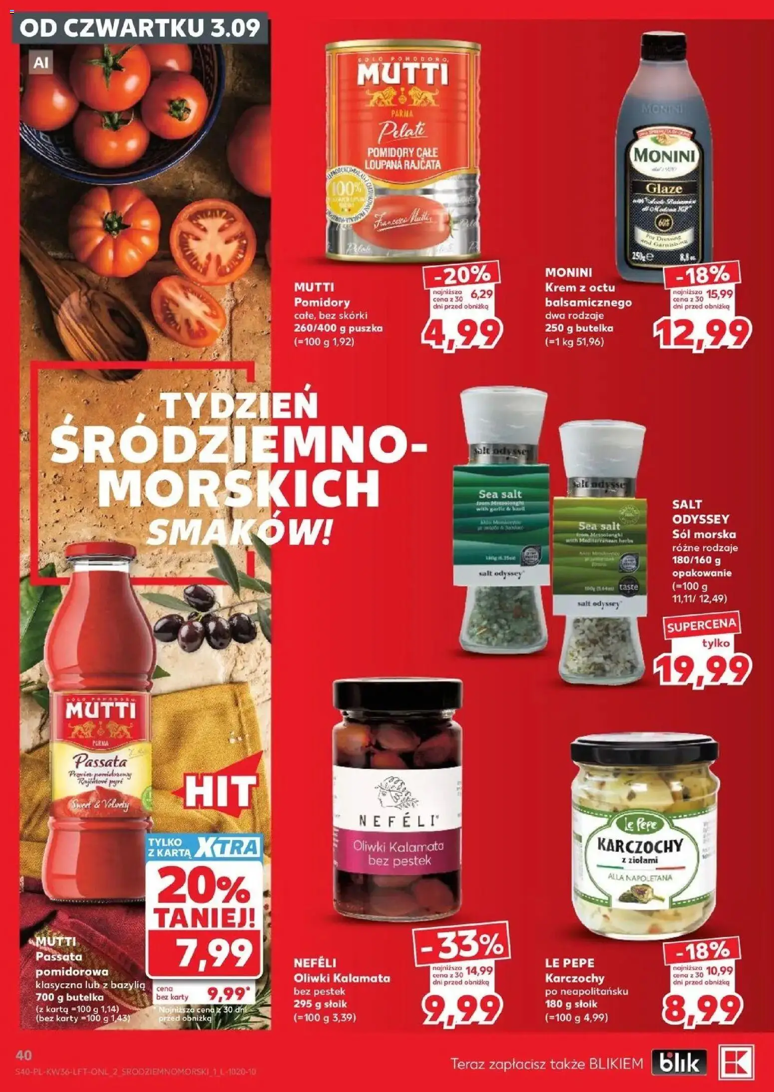Kaufland gazetka od 03.09.2026 | Strona: 40 | Produkty: Karta, Sól morska, Passata, Sól