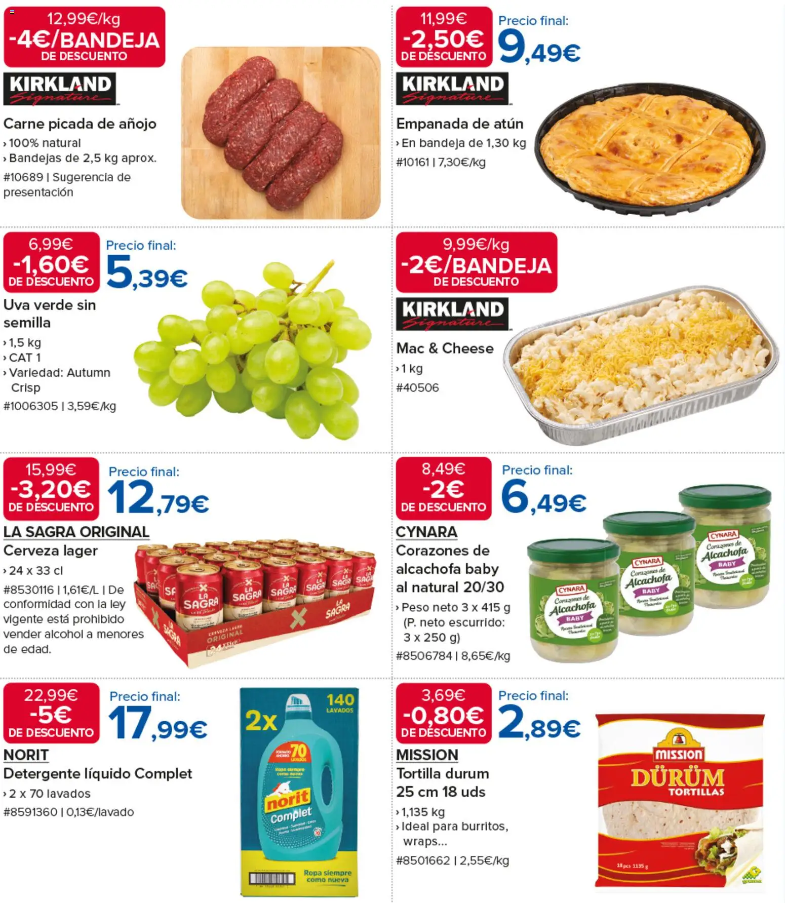 Costco 4 días de descuentos │ válido desde el 01/10/2026 | Página: 2 | Productos: Tortillas, Atún, Ropa, Carne