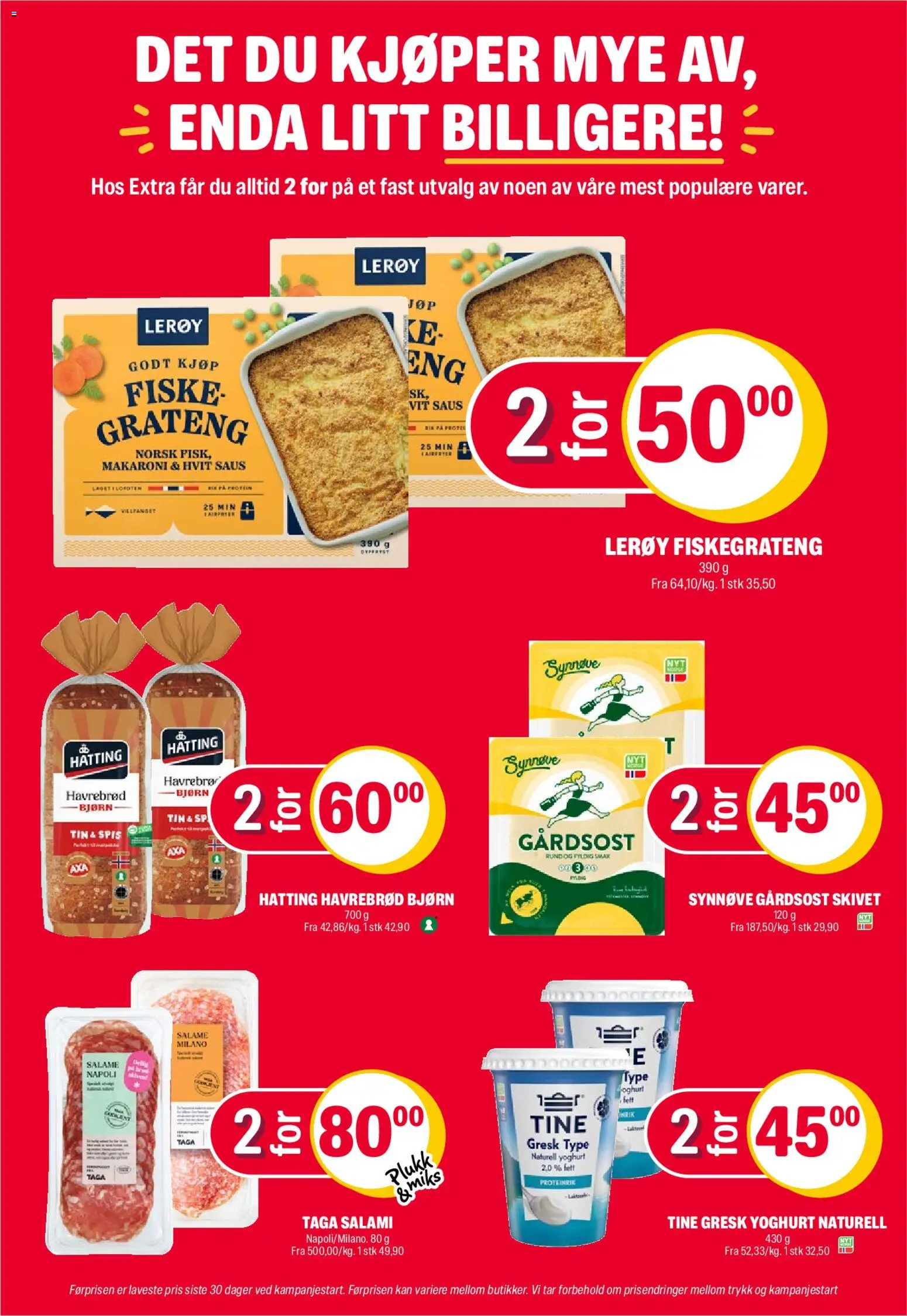 {H1} | Side: 28 | Produkter: Ved, Fiskegrateng, Saus, Havrebrød