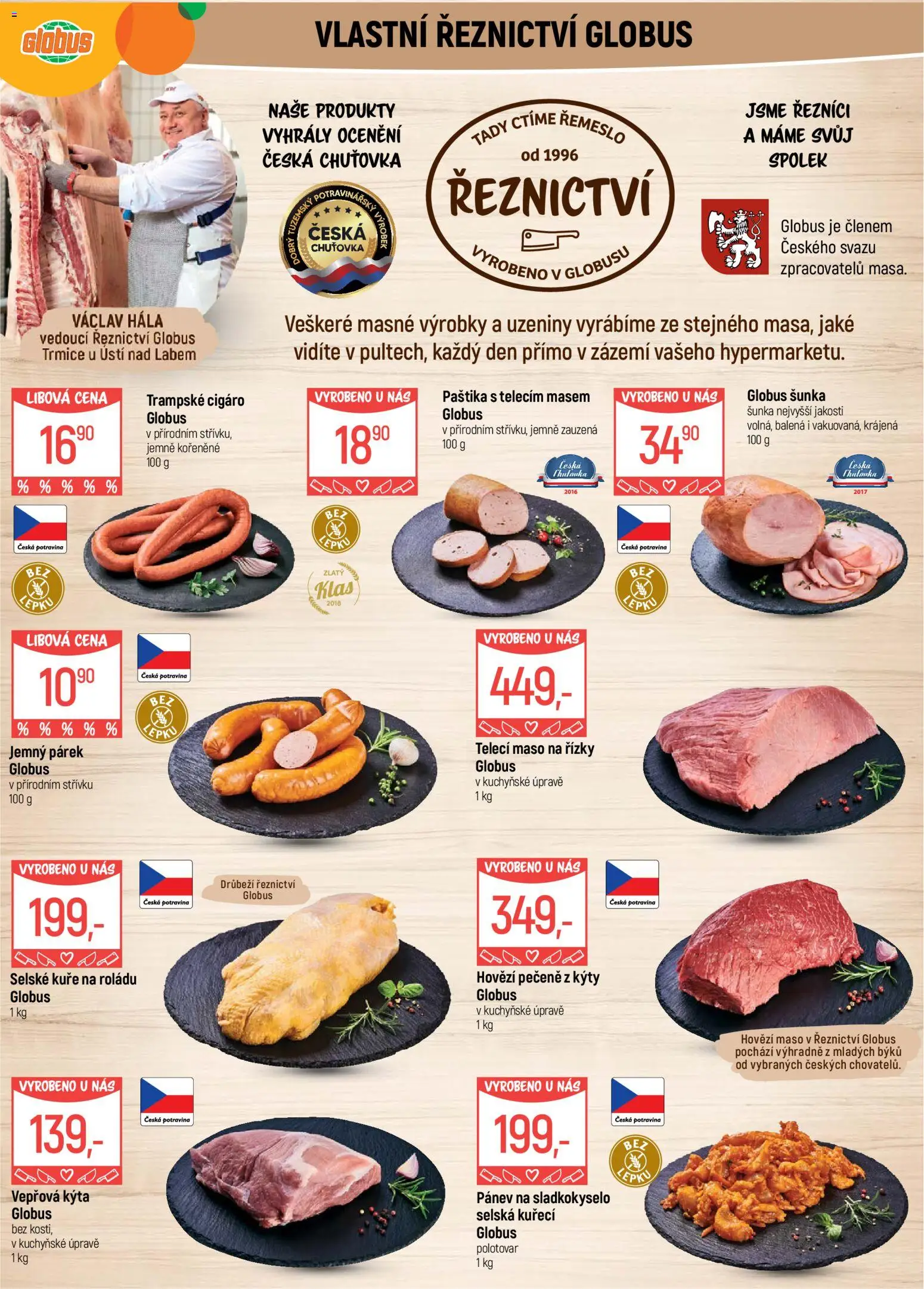 Globus leták - Trmice od 10.06.2026 | Strana: 3 | Produkty: Globus, Uzeniny, Kýta, Paštika