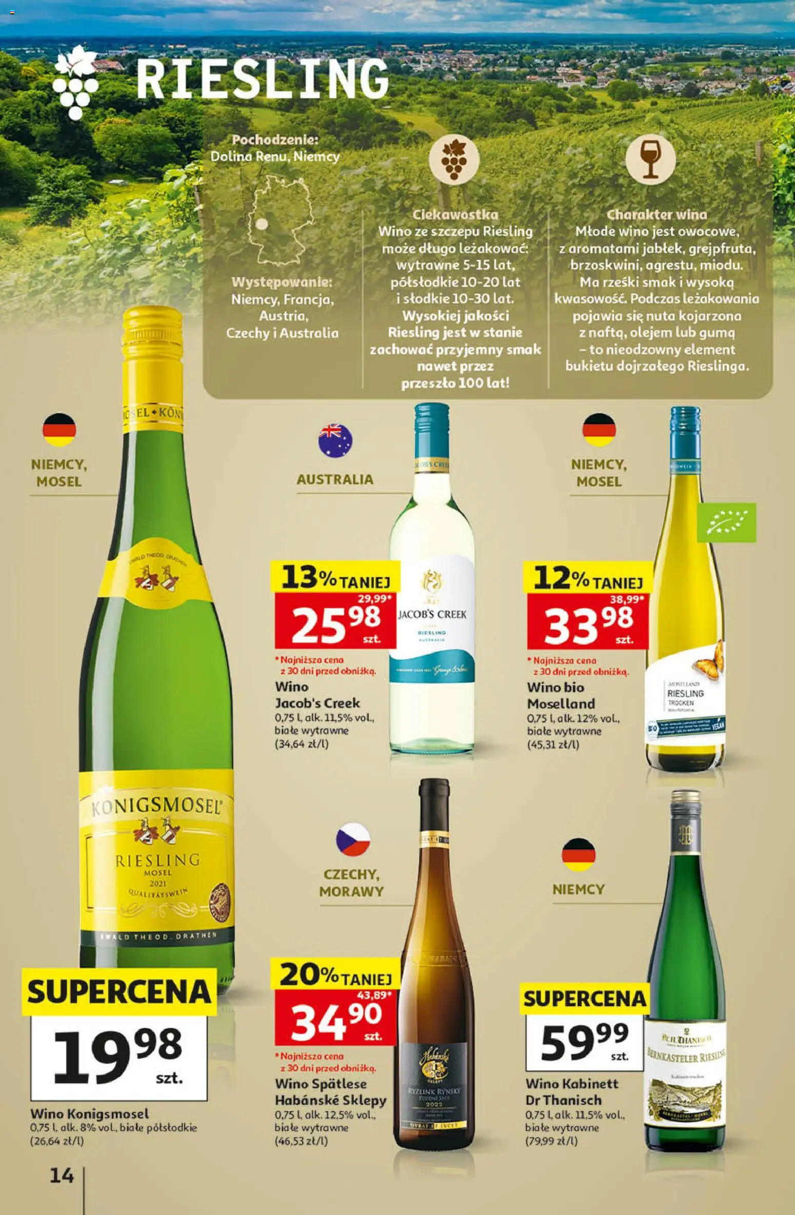 Auchan gazetka - Katalog Wino od 05.10.2026 | Strona: 14 | Produkty: Riesling, Wino