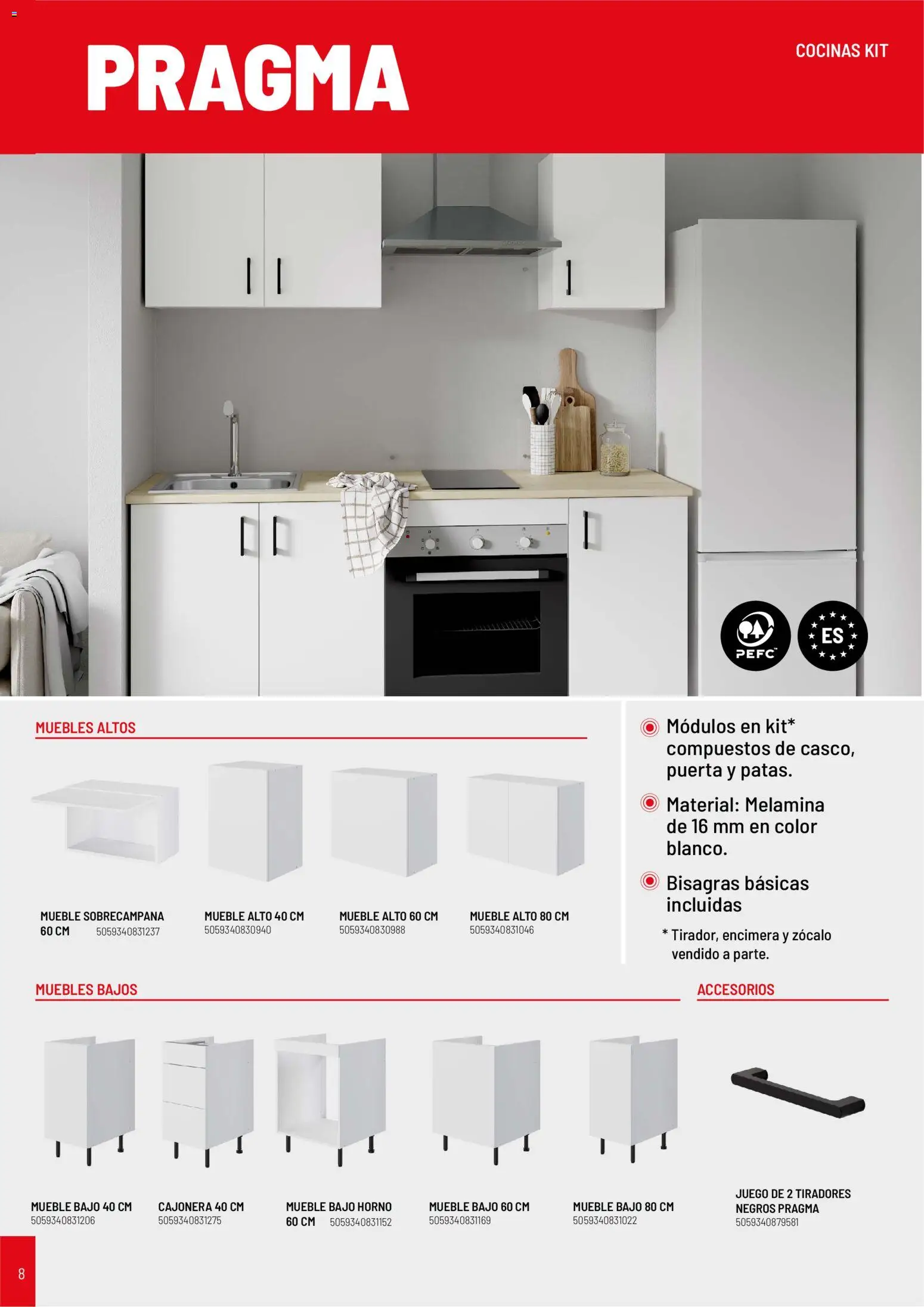 Brico Depôt Cocinas │ válido desde el 11.03.2026 | Página: 8 | Productos: Muebles, Horno, Cajonera