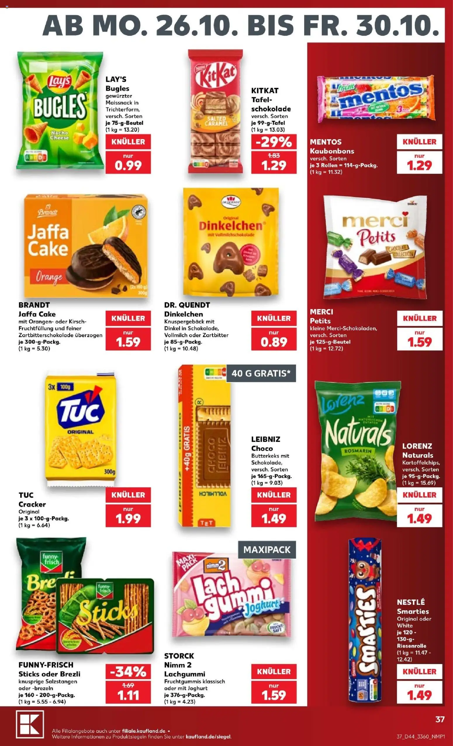 Kaufland Prospekt Potsdam – gültig ab 26.10.2026 | Seite: 37 | Produkte: Schokolade, Smarties, Funny frisch, Orangen