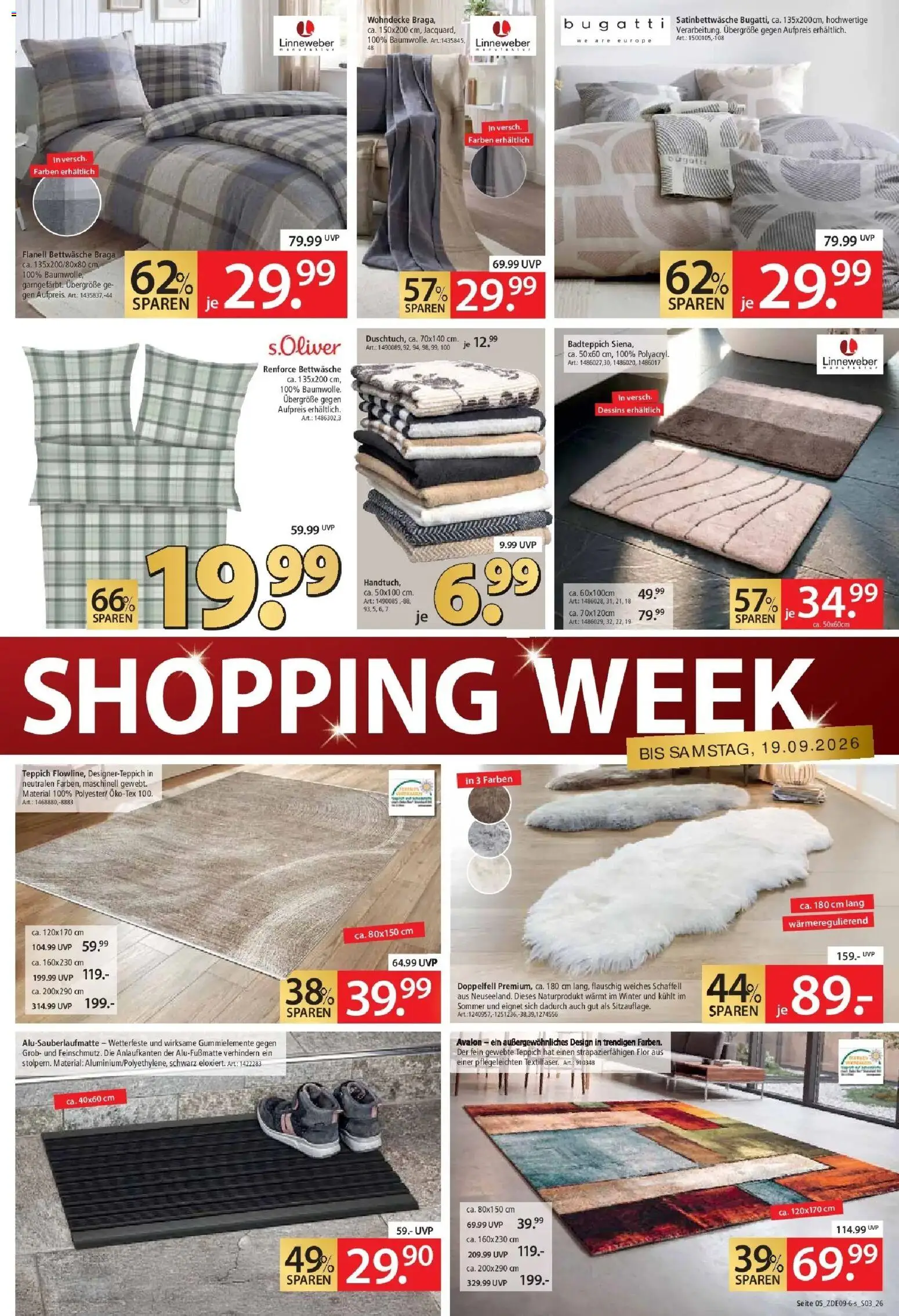 Zurbrüggen Prime Shopping week – gültig ab 13.09.2026 | Seite: 5 | Produkte: Bettwäsche, Teppich
