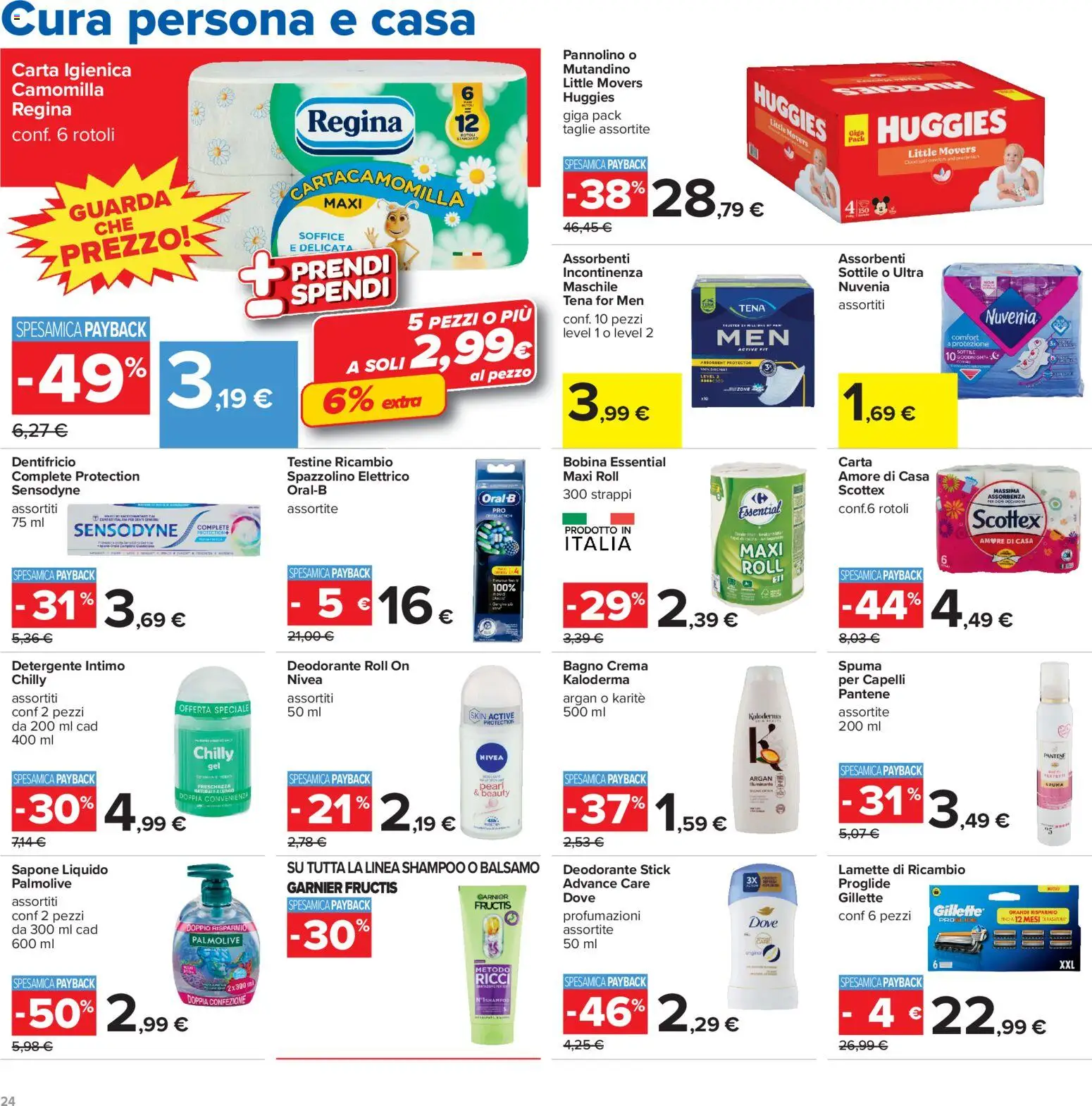 Volantino Carrefour del 20/08/2026 | Pagina: 24 | Prodotti: Deodorante, Intimo, Assorbenti, Bagno