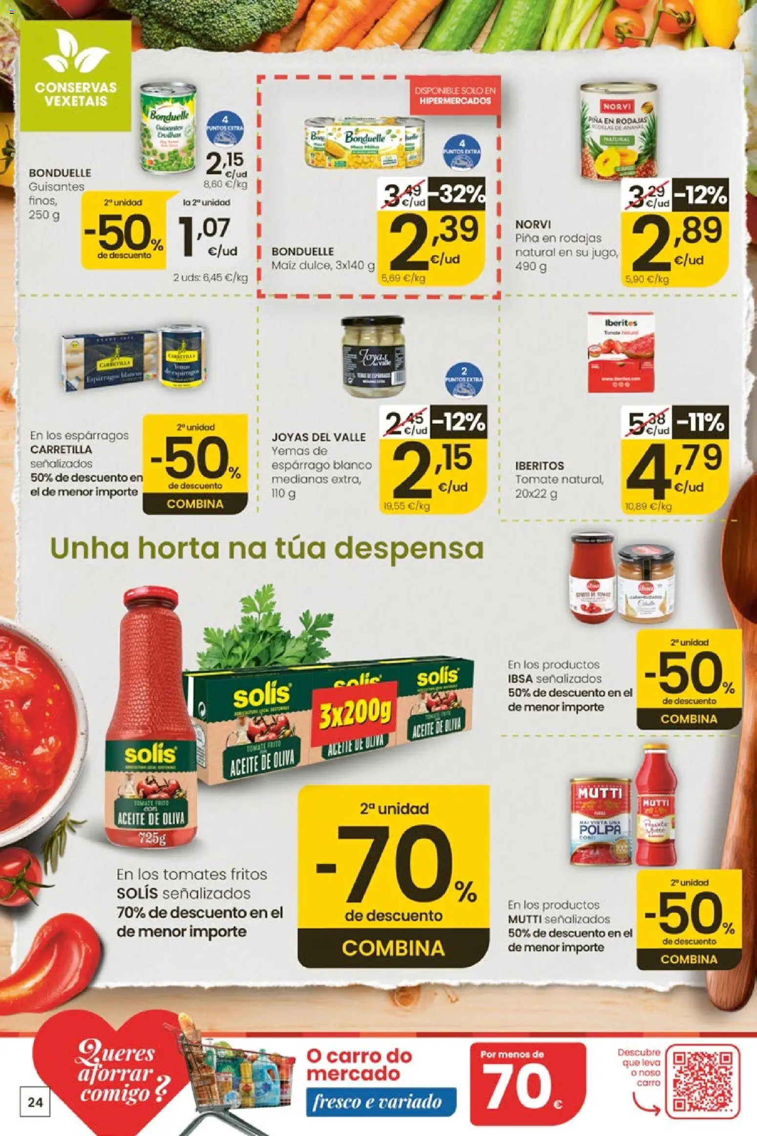 Eroski Ofertóns de verán │ válido desde el 28.05.2026 | Página: 24 | Productos: Aceite, Tomates, Νερό καρύδας, Piña