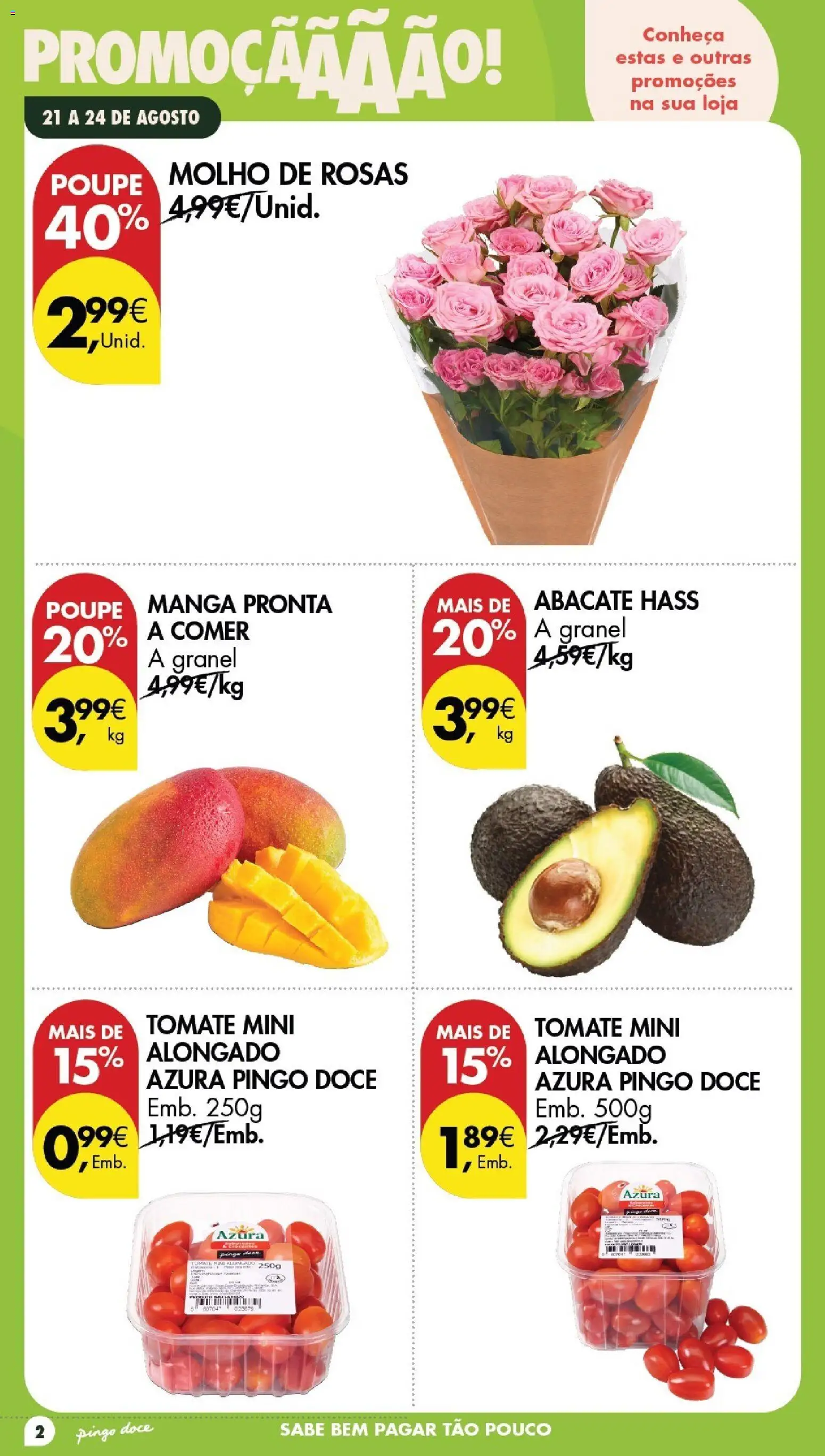 Pingo Doce Poupe este Fim de Semana │ válido de 21/08/2026 | Página: 2 | Produtos: Manga, Abacate, Tomate