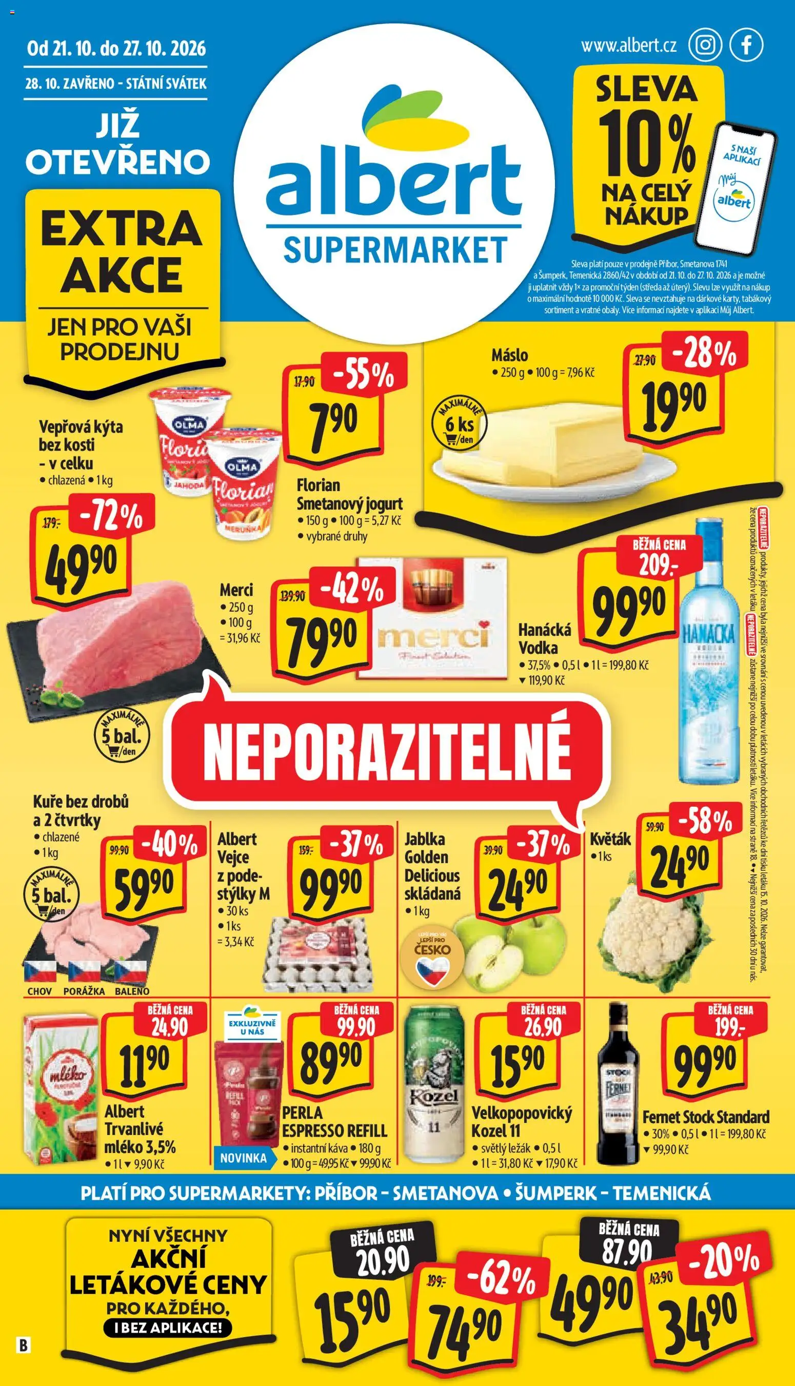 Albert leták - Supermarket Šumperk od 21.10.2026 | Strana: 1