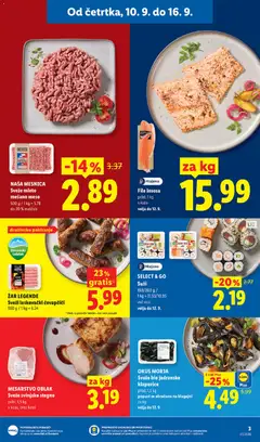 Lidl katalog akcije – veljaven od 10.09.2026 | Stran: 3 | Izdelki: Čevapčiči, Zar, Suši, Klapavice