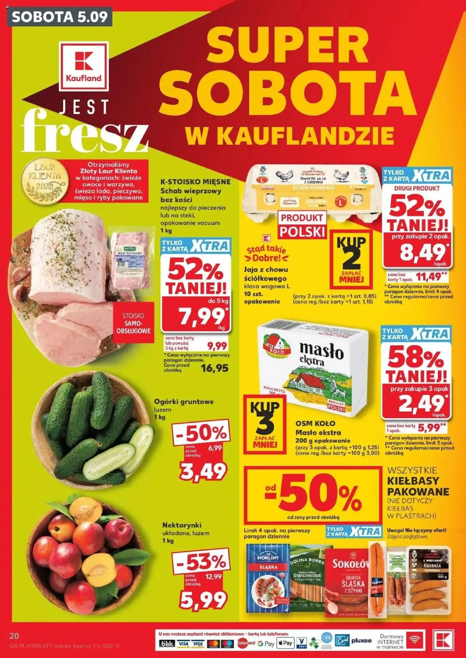 Kaufland gazetka od 03.09.2026 - od jutra PDF | Strona: 20 | Produkty: Kiełbasa, Mięso, Ogórki, Ogórki gruntowe