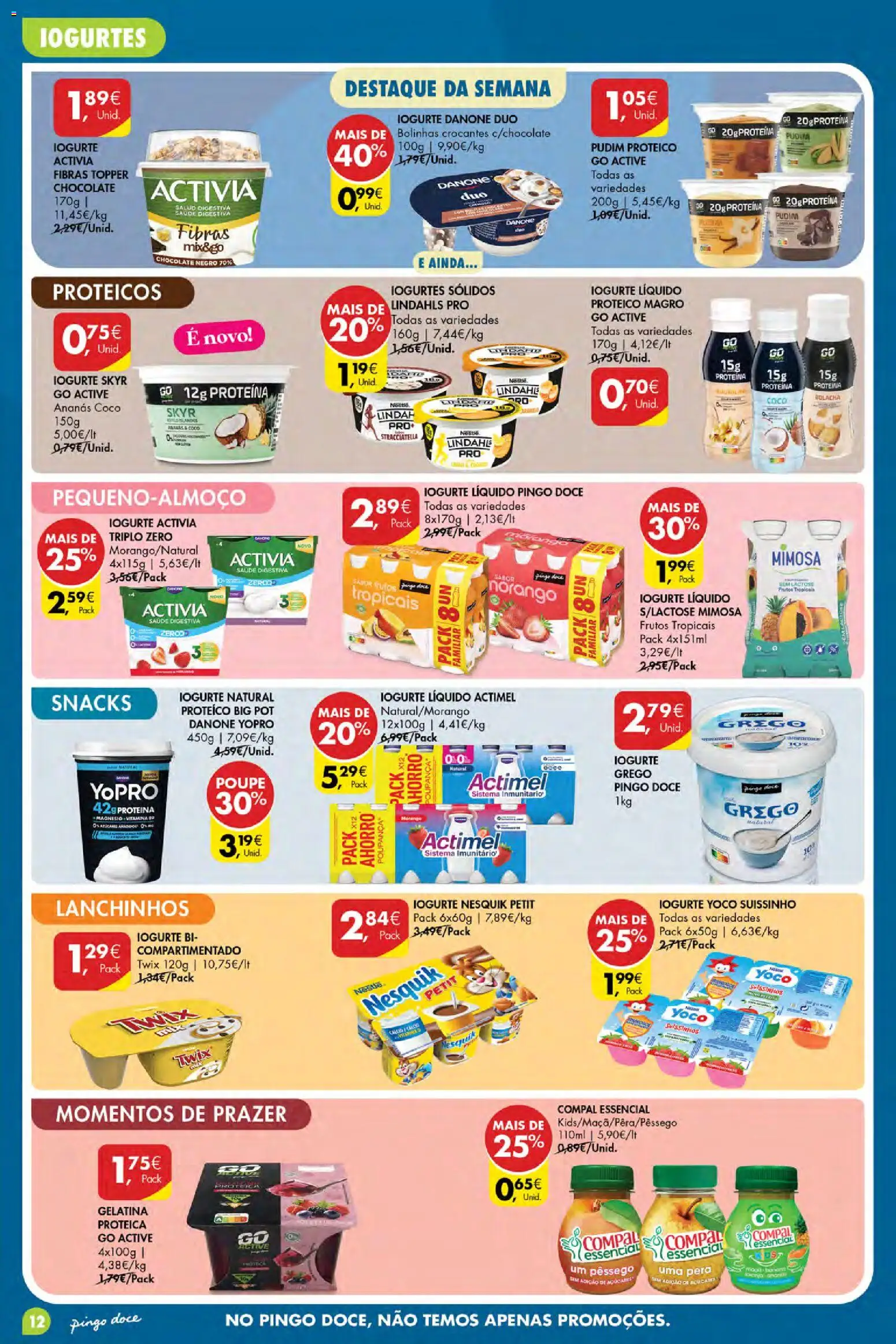 Pingo Doce Poupe Esta Semana Açores │ válido de 09/07/2026 | Página: 12 | Produtos: Iogurte, Chocolate, Iogurte liquido, Proteina