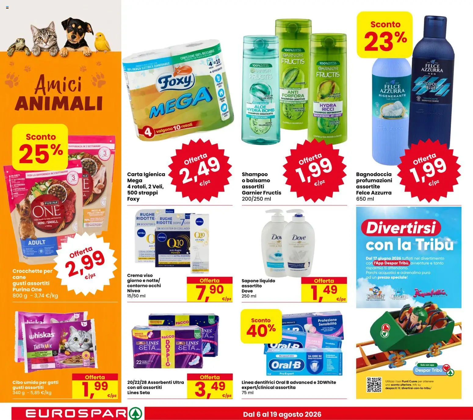 Volantino Eurospar del 01/08/2026 | Pagina: 18 | Prodotti: Balsamo, Carta igienica, Sapone, Aloe vera
