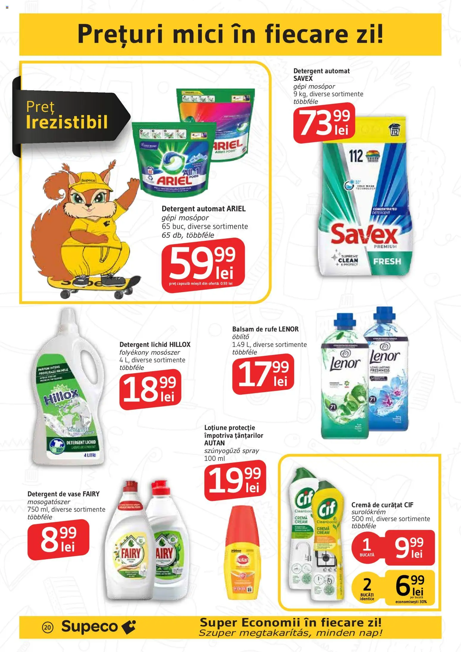 Noul catalog Supeco – valabil de la 06.08.2026 | Pagină: 20 | Produse: Kedi Ödül Oyuncakları, Mici, Cremă, Balsam de rufe