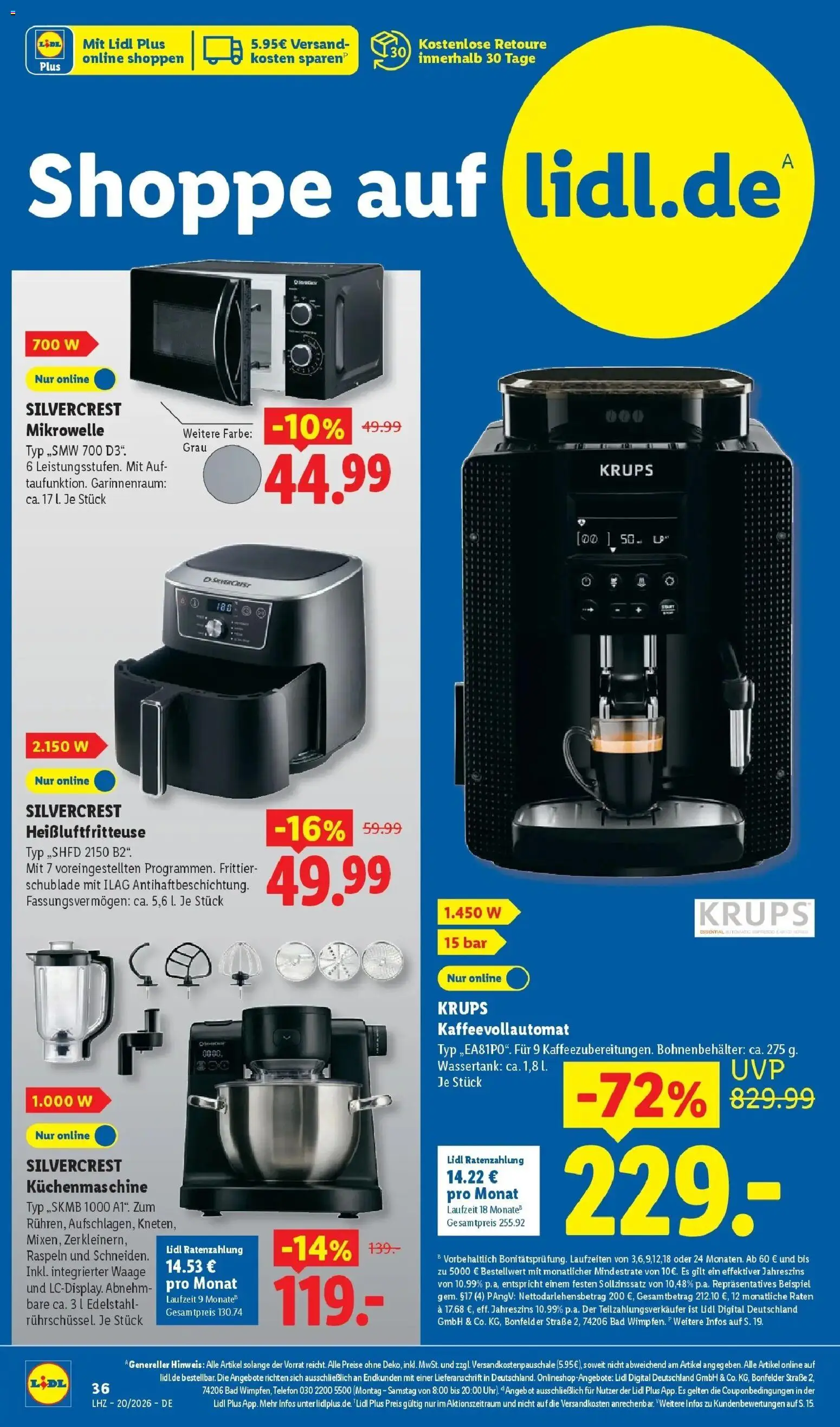 Lidl Prospekt Zülpich – gültig ab 11.05.2026 | Seite: 8 | Produkte: Mikrowelle, Bad, Kaffeevollautomat, Heißluftfritteuse
