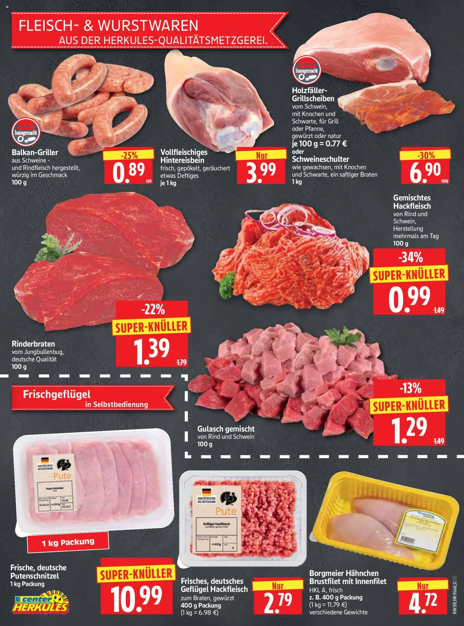 HERKULES Prospekt – gültig ab 21.09.2026 | Seite: 2 | Produkte: Rinderbraten, Grill, Hahnchen, Gulasch