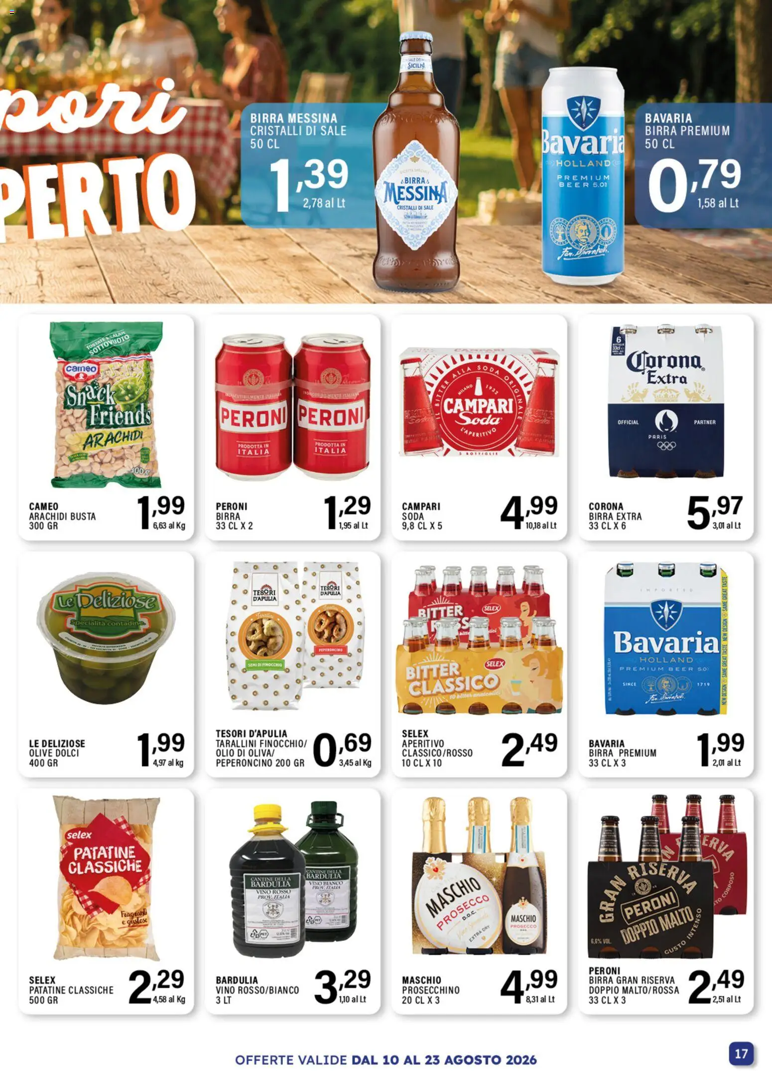 Volantino GECOP del 10/08/2026 | Pagina: 17 | Prodotti: Campari, Birra, Patatine, Vino bianco