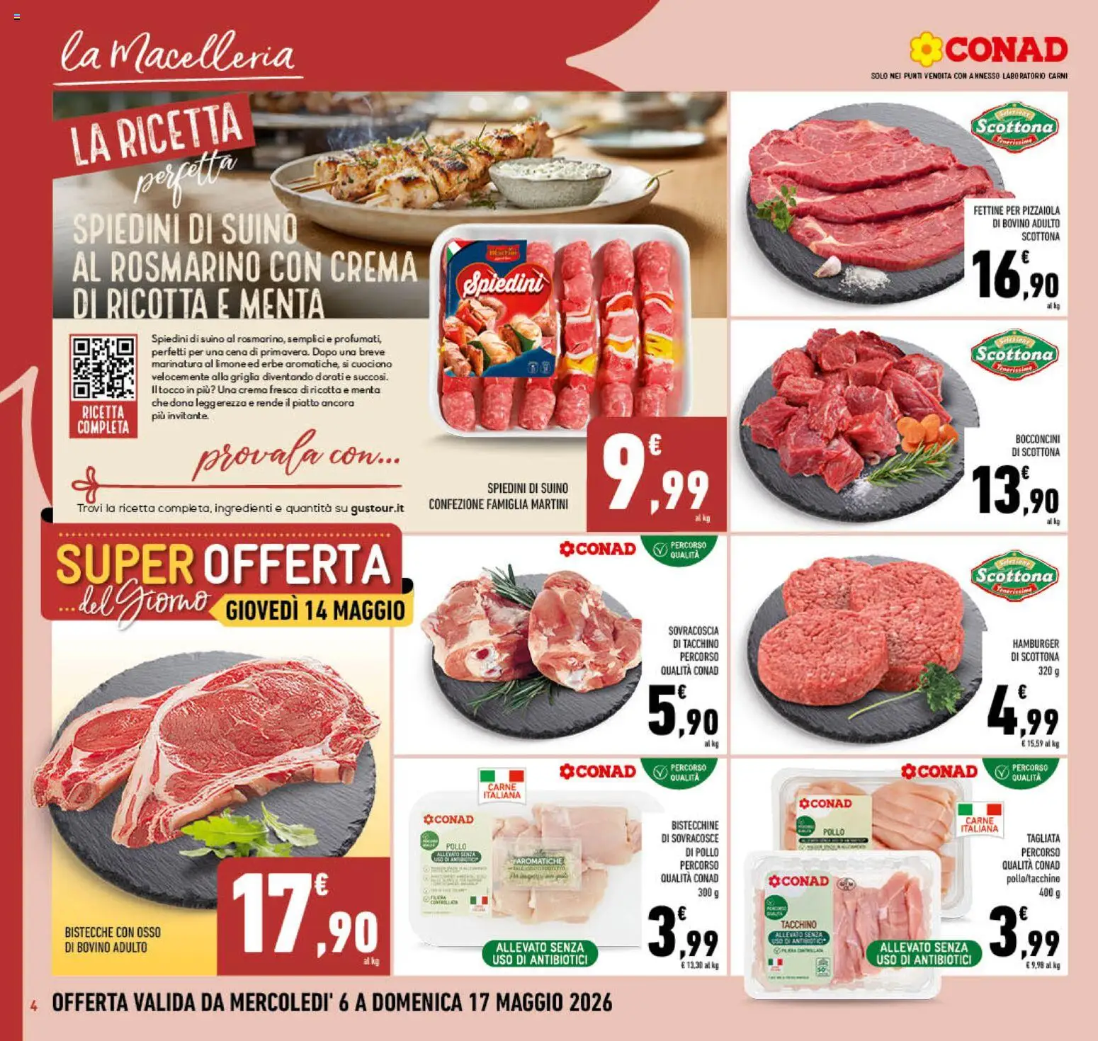 Volantino Conad del 06.05.2026 | Pagina: 4 | Prodotti: Crema, Pollo, Limone, Menta