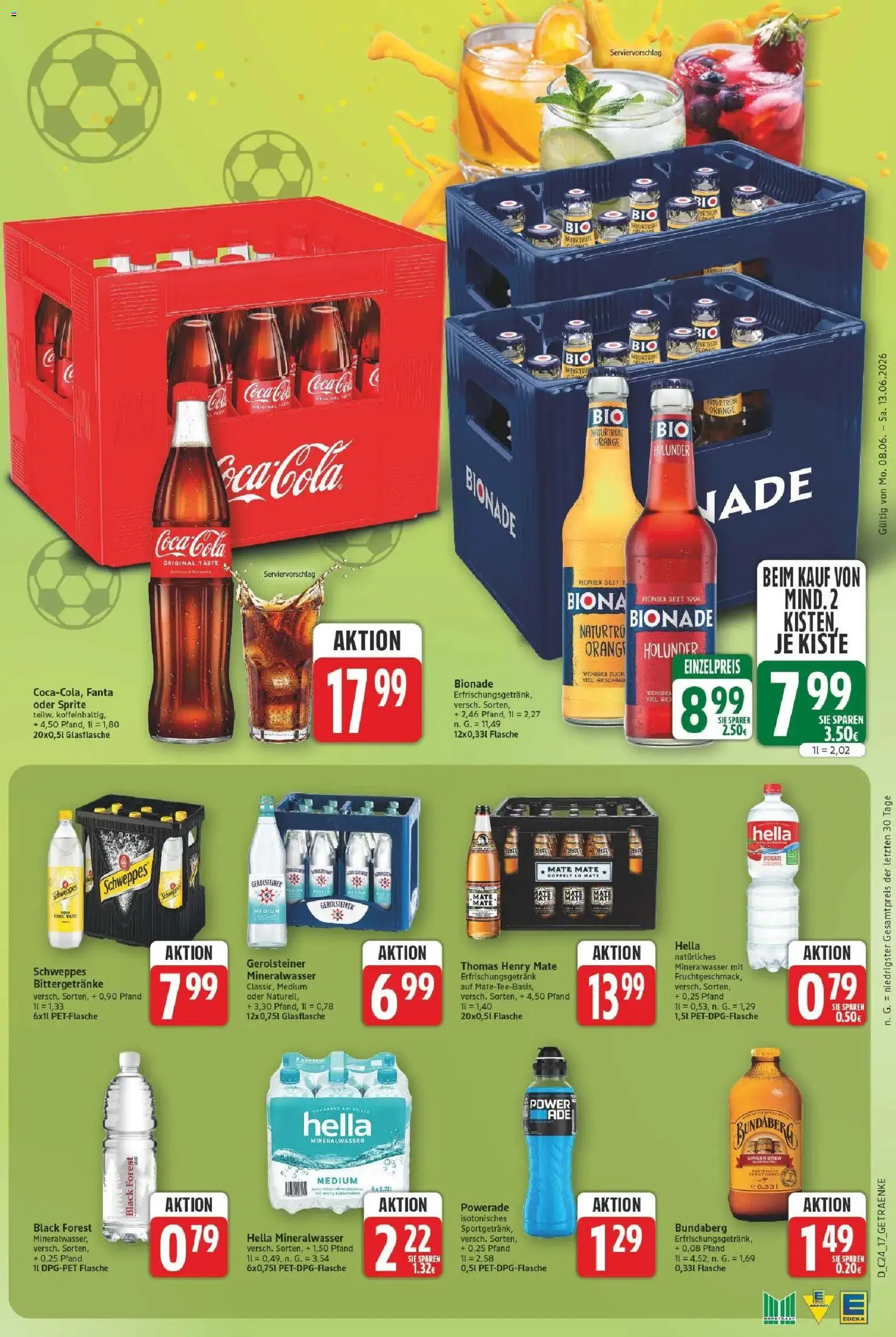 E center Prospekt Bitterfeld-Wolfen – gültig ab 08.06.2026 | Seite: 17 | Produkte: Fanta, Cola, Bionade, Powerade