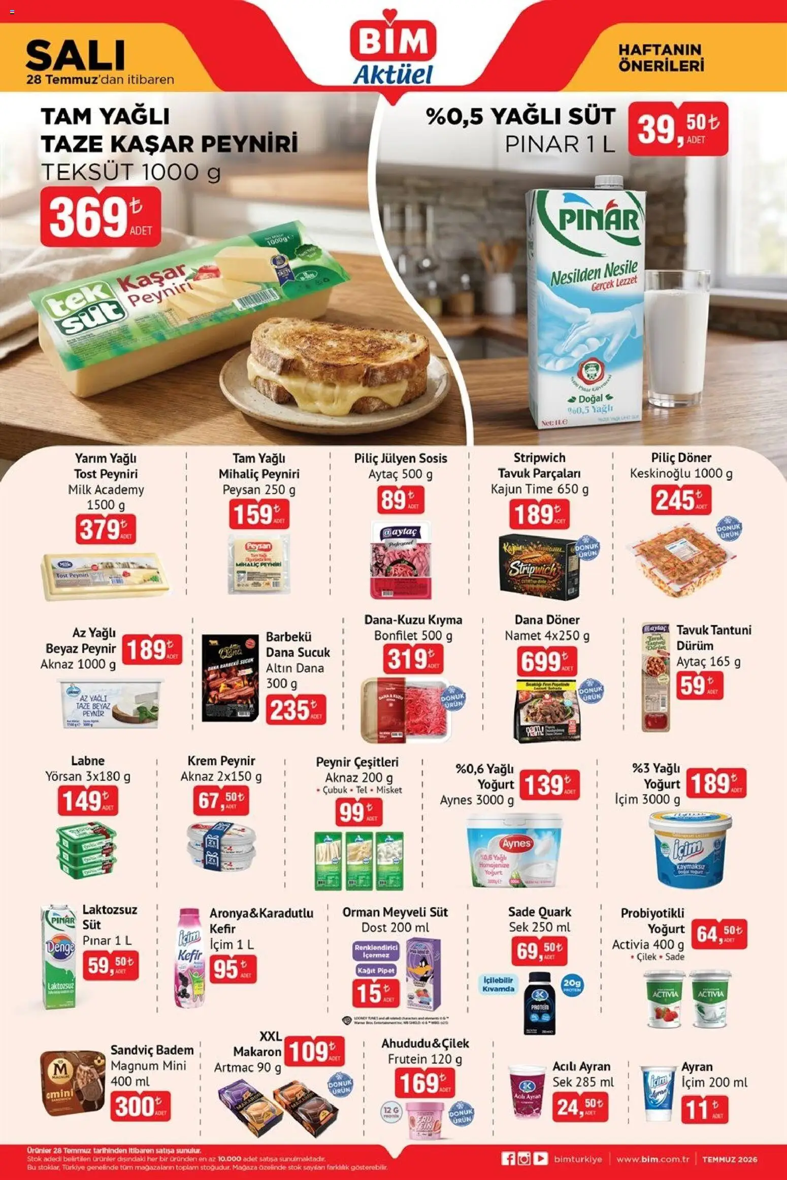 BİM - Katalog Salı - 28 Temmuz 2026 tarihinden itibaren geçerlidir | Sayfa: 2 | Ürünler: Çilek, Badem, Sosis, Piliç