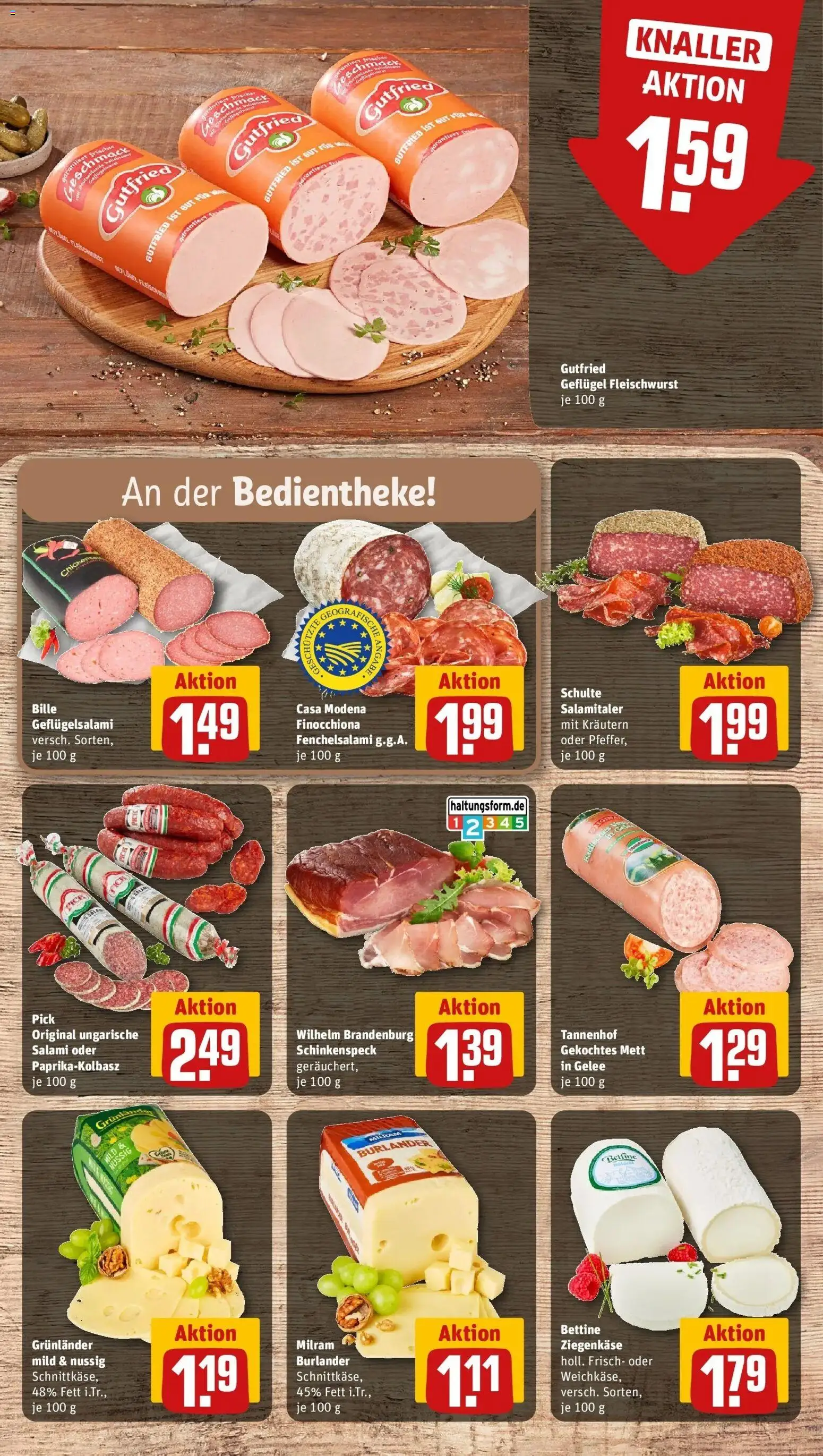 Rewe Prospekt Rostock	 – gültig ab 27.04.2026 | Seite: 11 | Produkte: Ziegenkäse, Grunlander, Milram, Salami