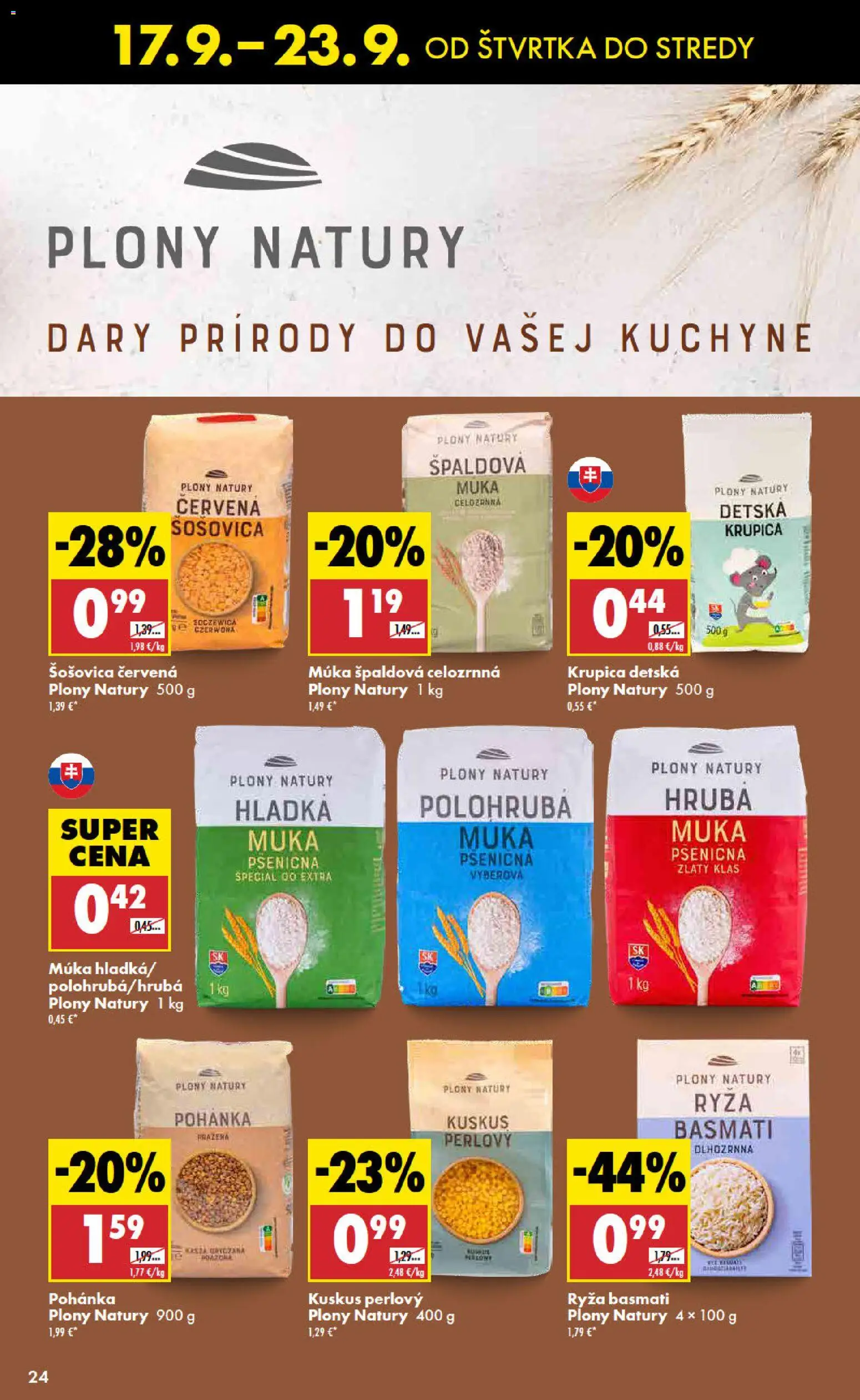 Nové Biedronka akcie – leták je platný od 17.09.2026 | Strana: 24 | Produkty: Ryža, Šošovica, Kuchyne, Hladká múka