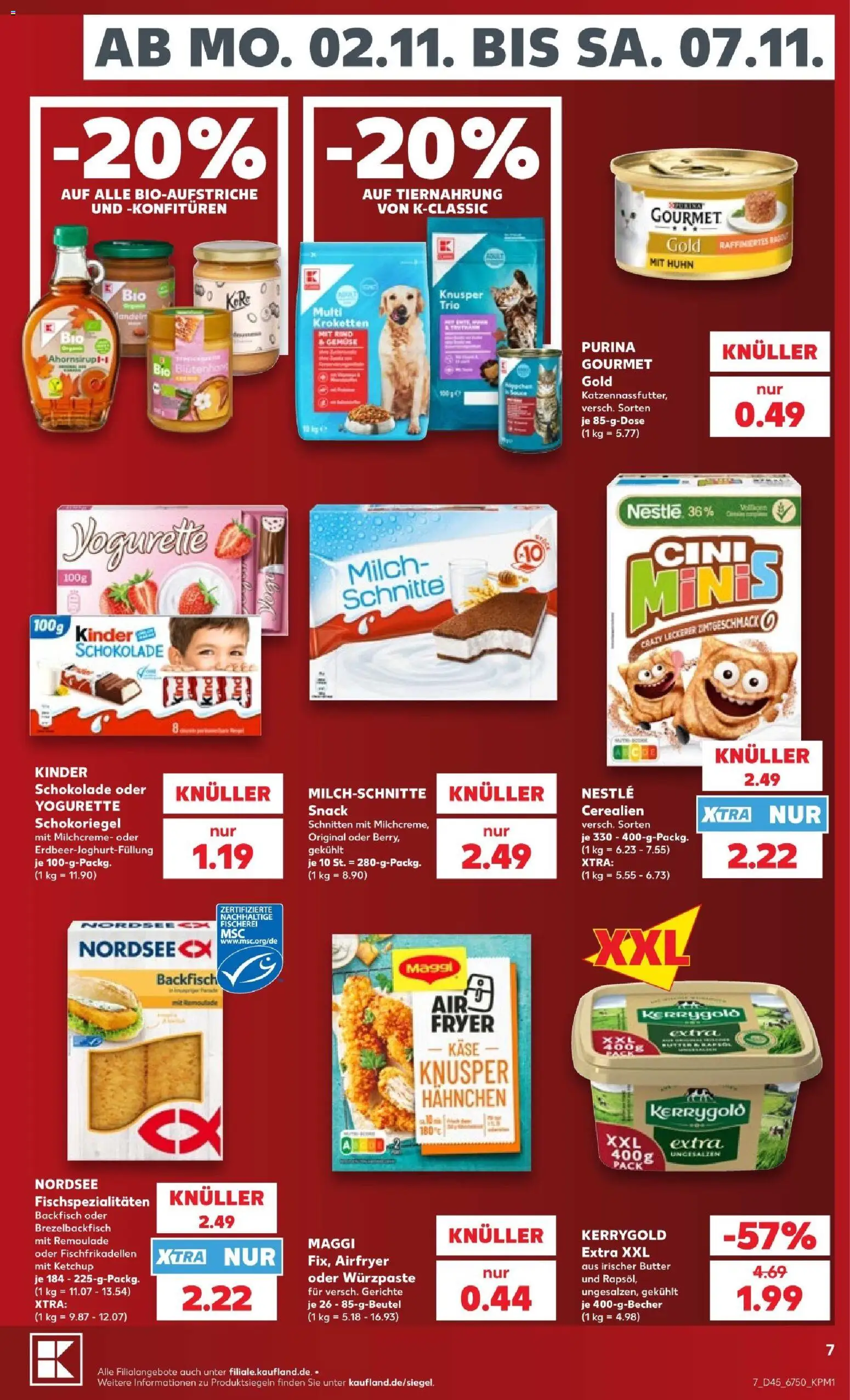 Kaufland Prospekt – gültig ab 02.11.2026 | Seite: 7 | Produkte: Butter, Käse, Schokolade, Gemüse