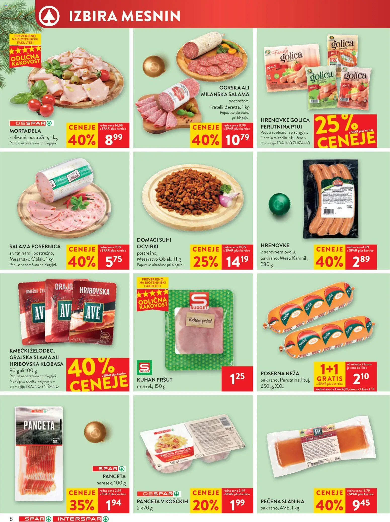 Novi Spar katalog ponudbe – veljaven od 12.11.2025 | Stran: 10 | Izdelki: Panceta, Slanina, Ocvirki, Salama