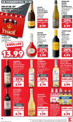 Kaufland Prospekt Stuttgart ab 06.08.2026 gültig | Seite: 38 | Produkte: Rotwein, Prosecco, Limoncello, Hugo