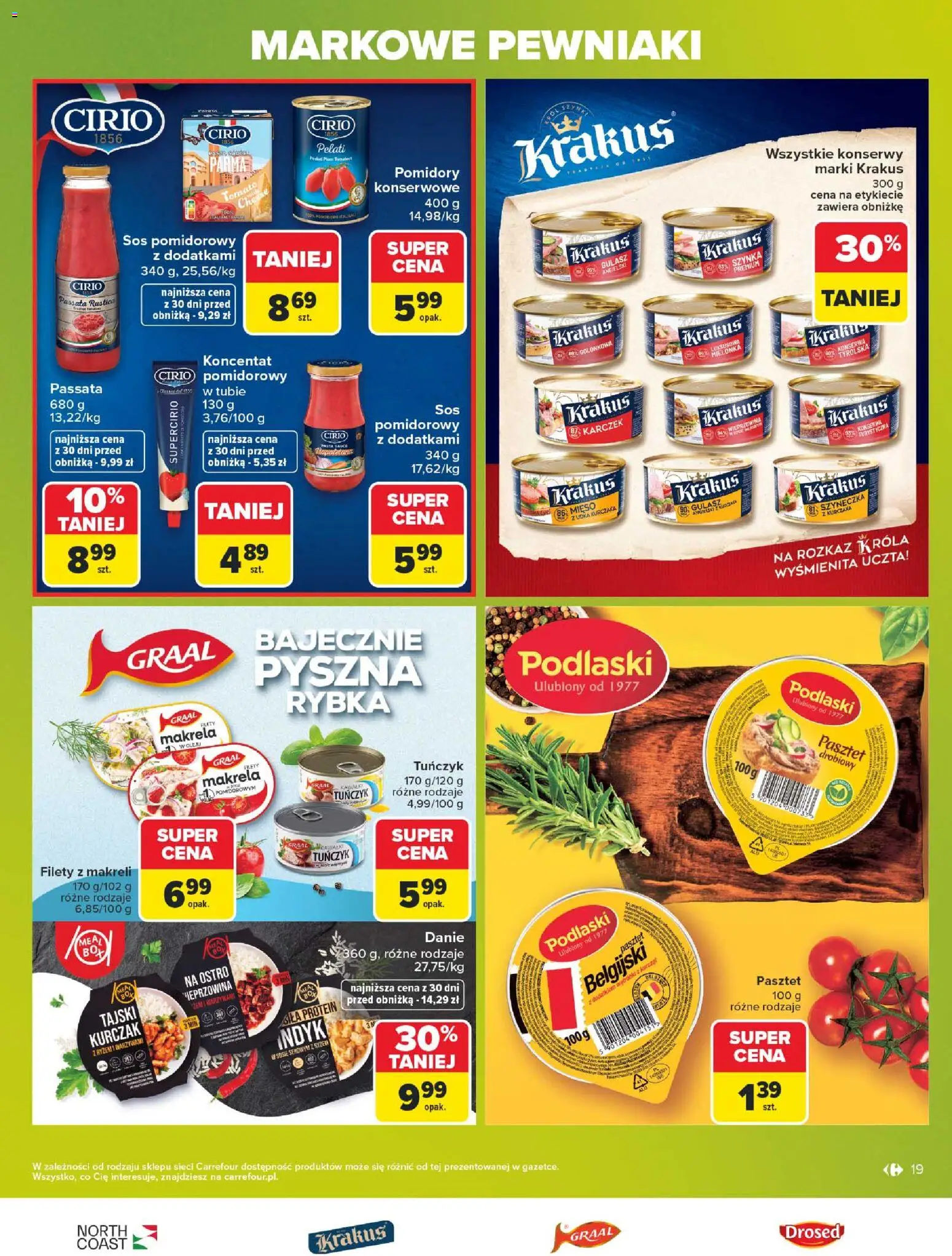 Carrefour gazetka - Markowe pewniaki od 20.07.2026 | Strona: 19 | Produkty: Kurczak, Szynka, Wieprzowina, Gulasz