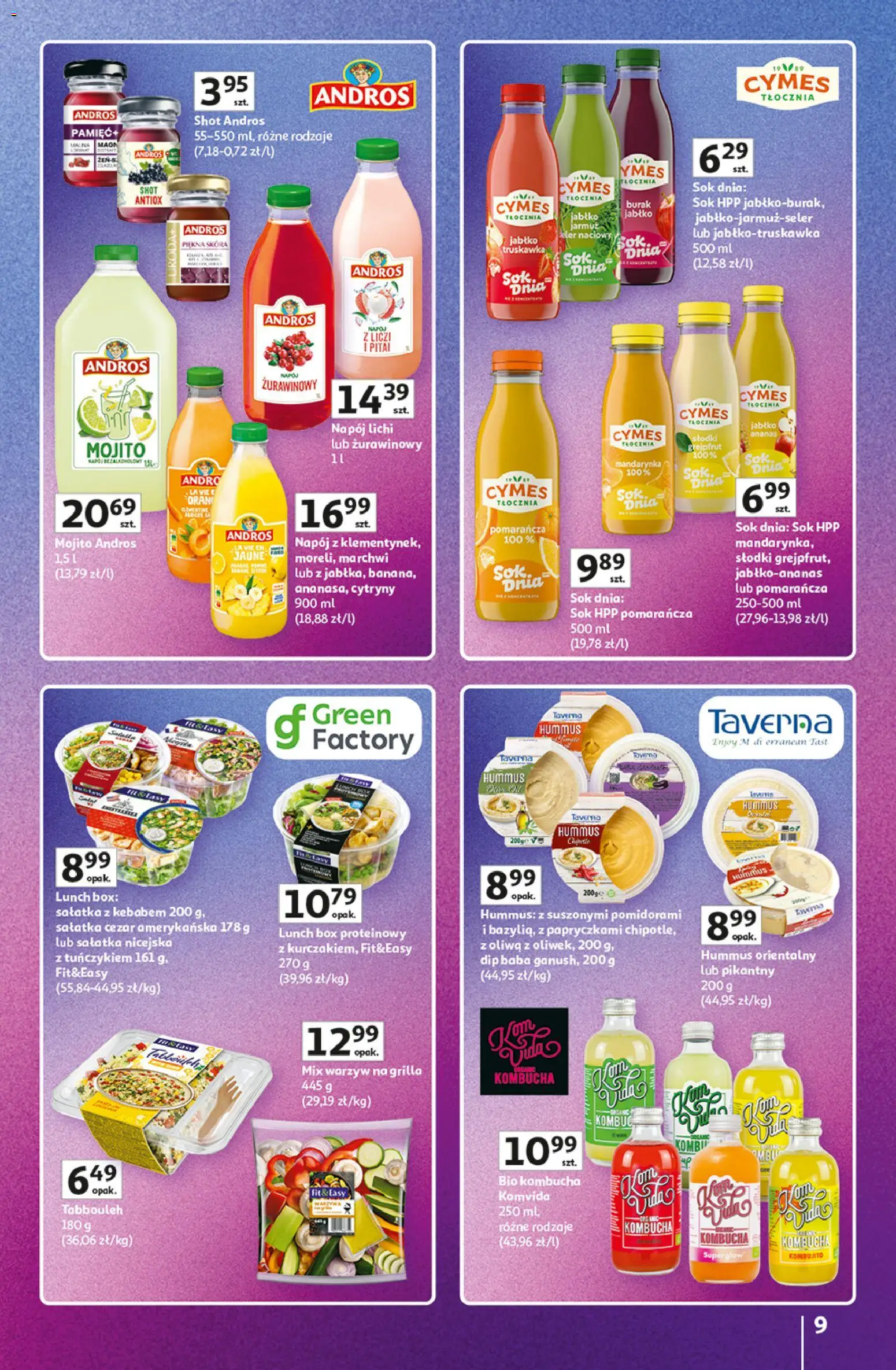 Auchan gazetka - Znane Marki Hipermarket od 11.06.2026 | Strona: 9 | Produkty: Cytryny, Hummus, Sok, Kombucha