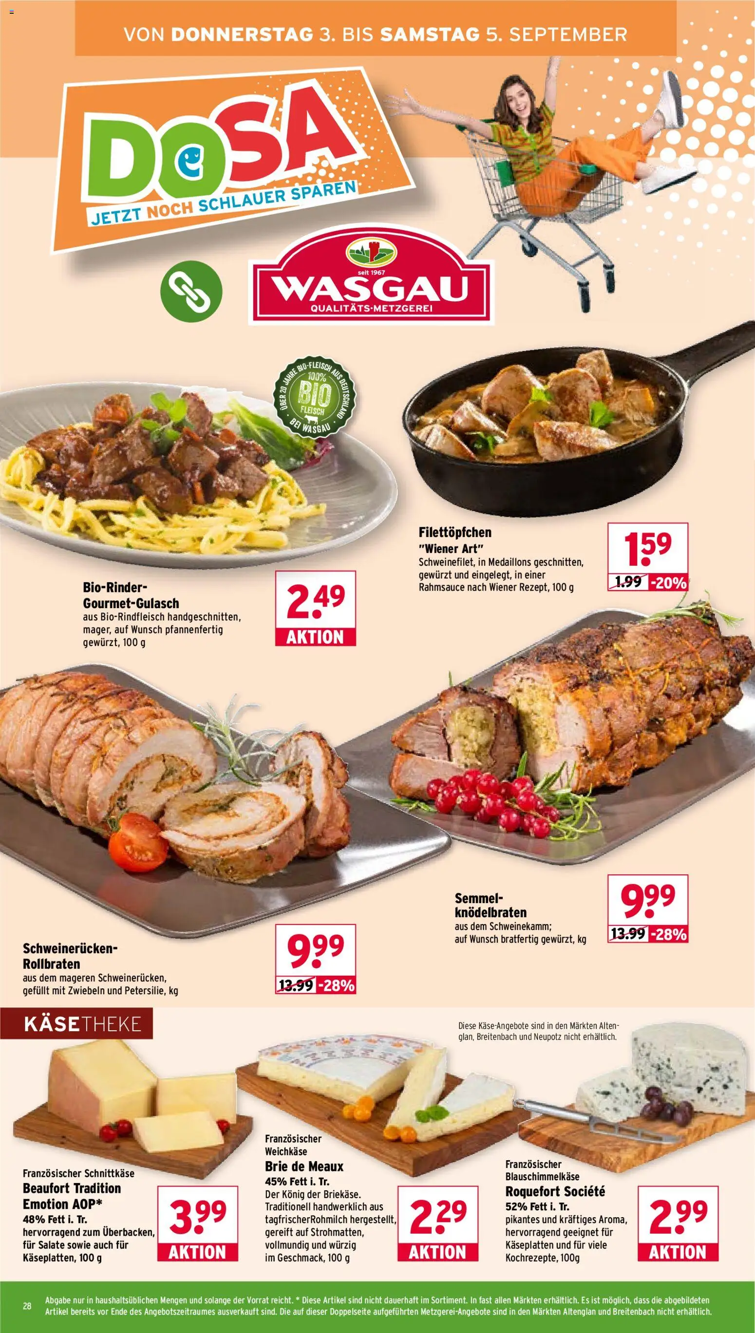 Wasgau Prospekt – gültig ab 31.08.2026 | Seite: 28 | Produkte: Zwiebeln, Schweinerucken, Fleisch