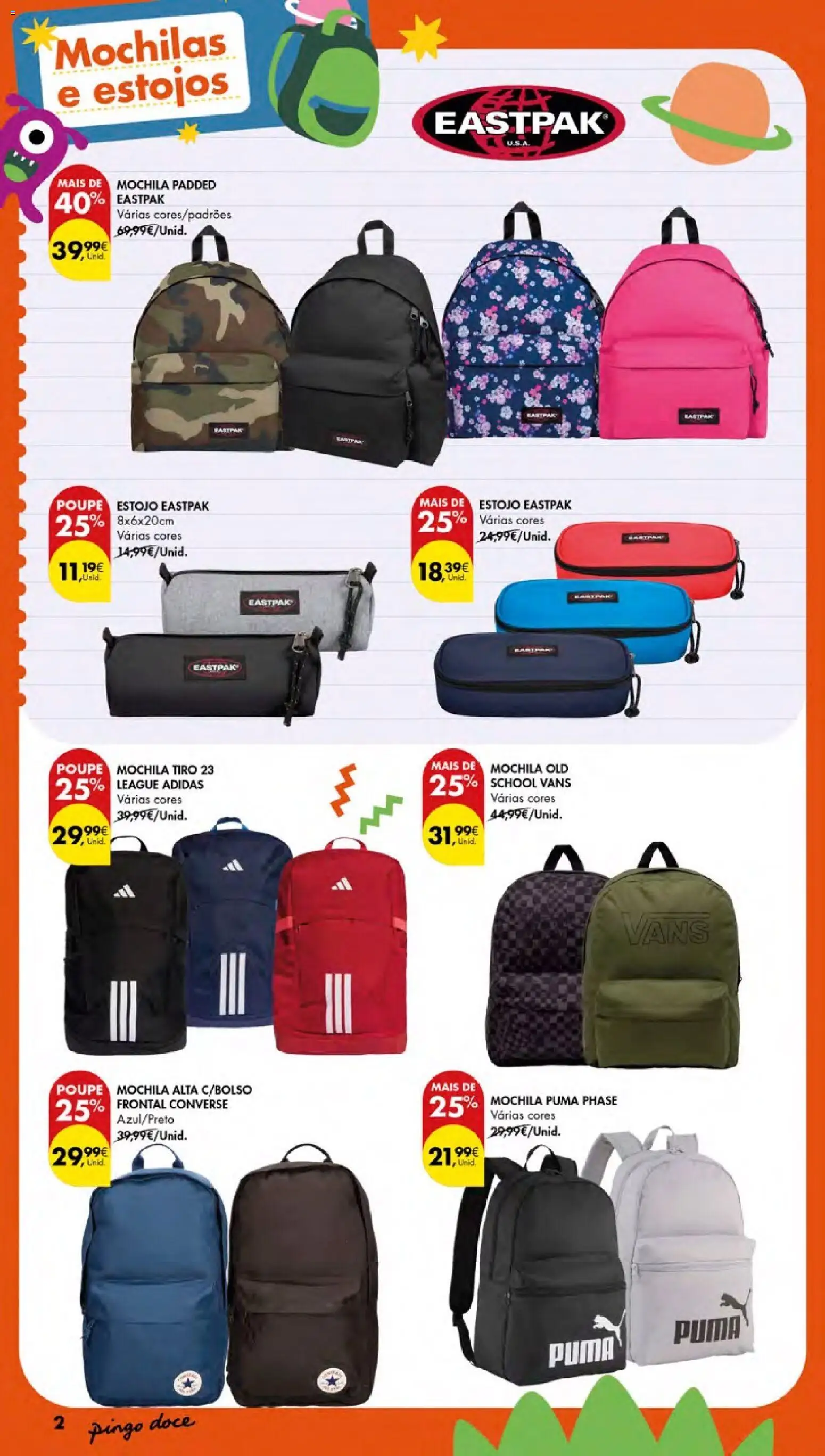 Pingo Doce Regresso às Aulas Açores │ válido de 20/08/2026 | Página: 2 | Produtos: Mochila, Mochilas