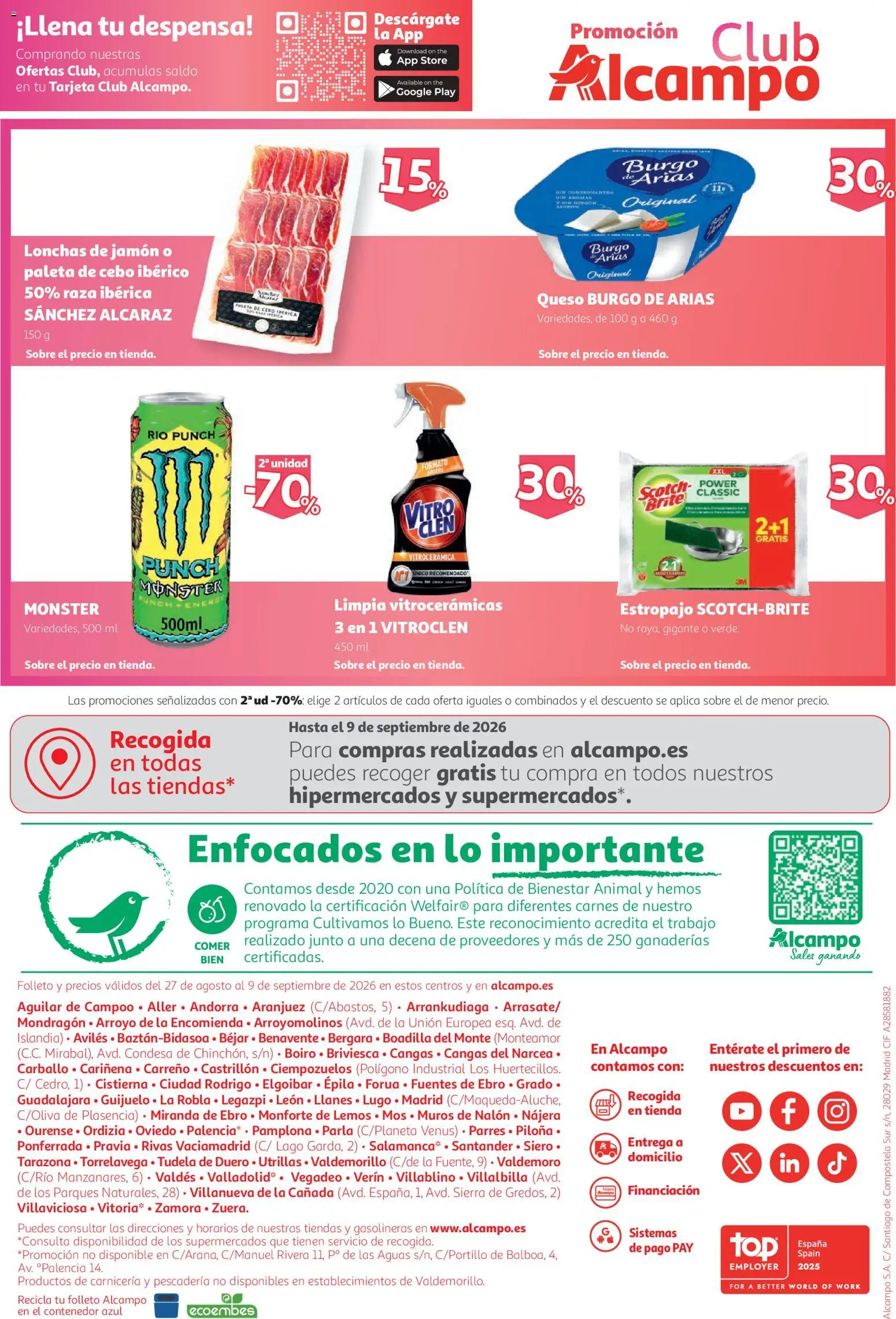Alcampo Supermercado Nacional │ válido desde el 27/08/2026 | Página: 8 | Productos: Queso, Jamón