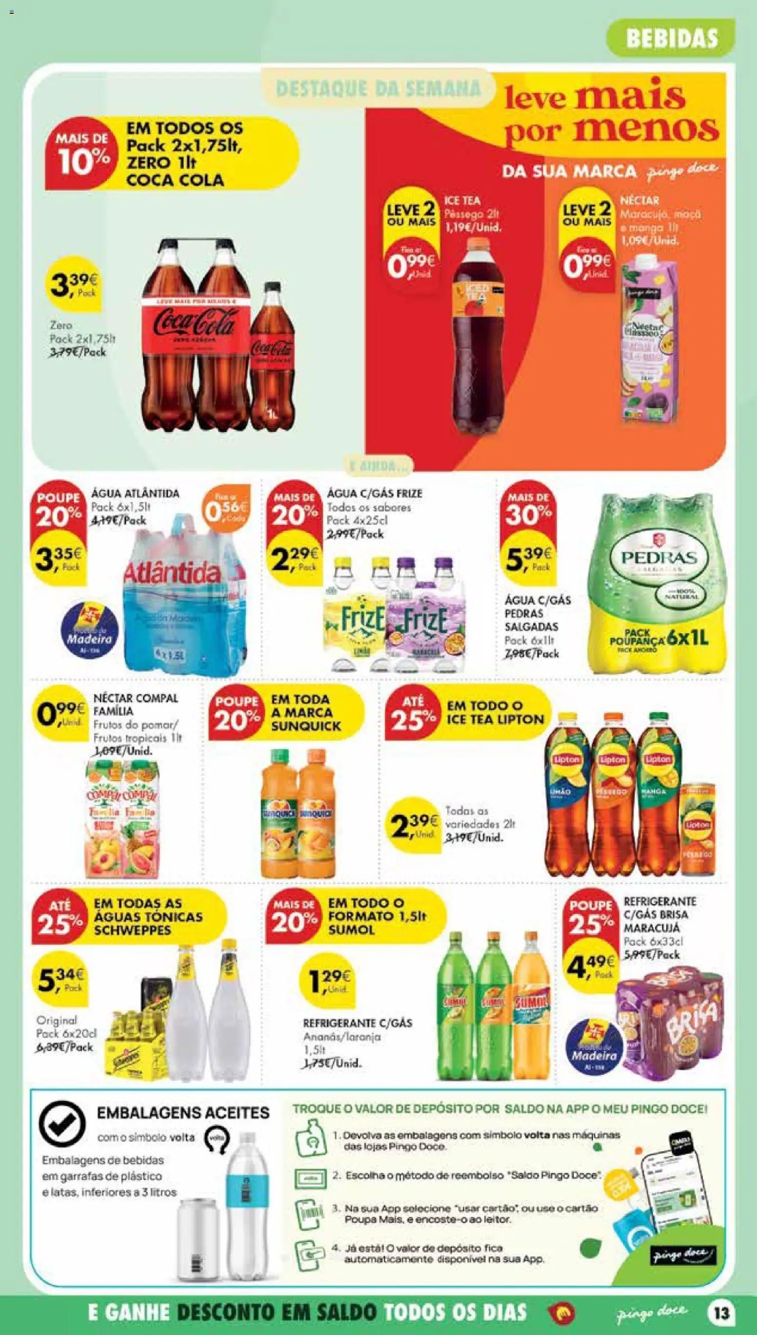 Pingo Doce Poupe Esta Semana Madeira │ válido de 07/07/2026 | Página: 13 | Produtos: Agua, Refrigerante, Maça