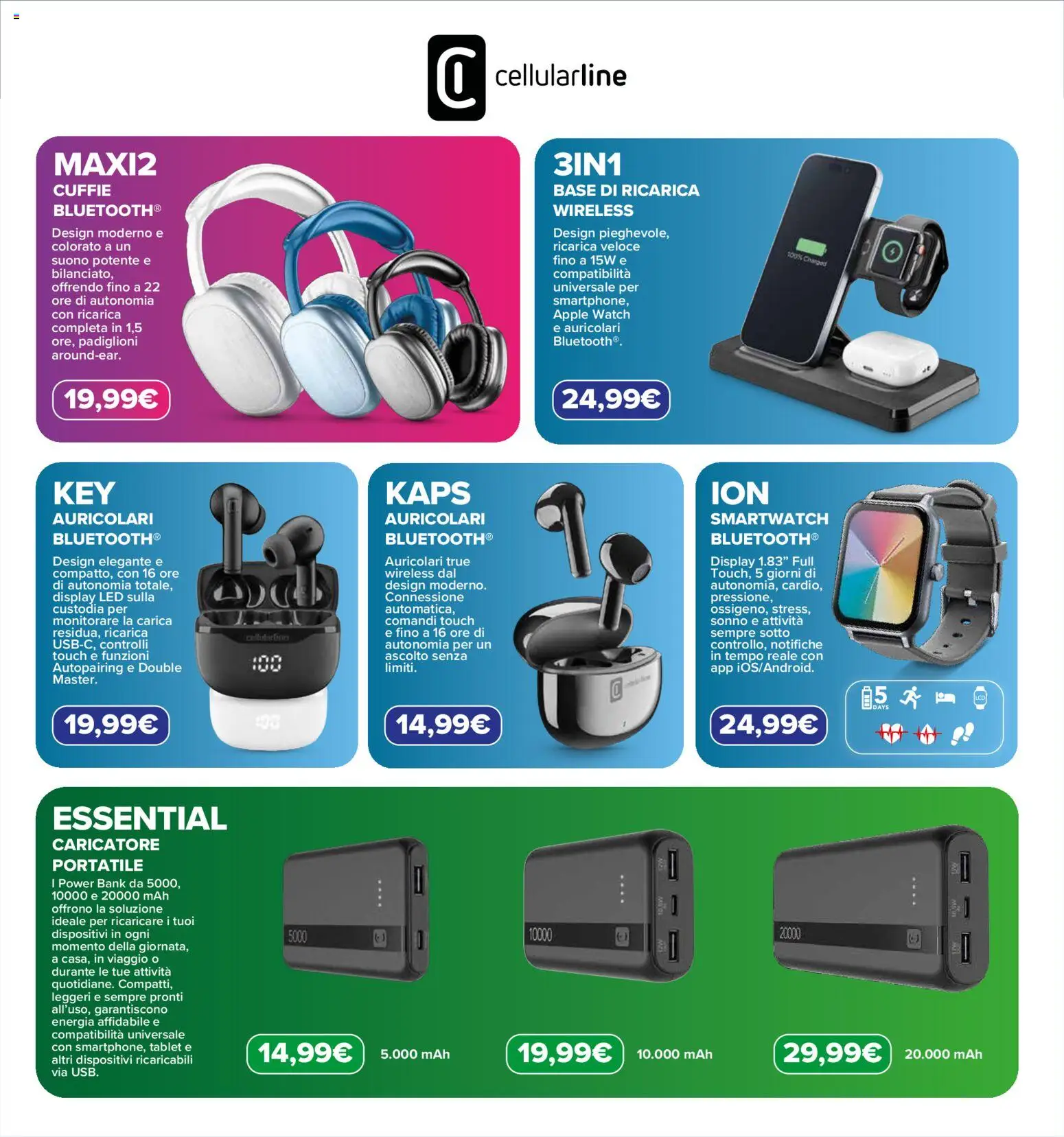 Volantino Euronics del 23.04.2026 | Pagina: 7 | Prodotti: Power bank, Tablet, Monitorare, Apple Watch