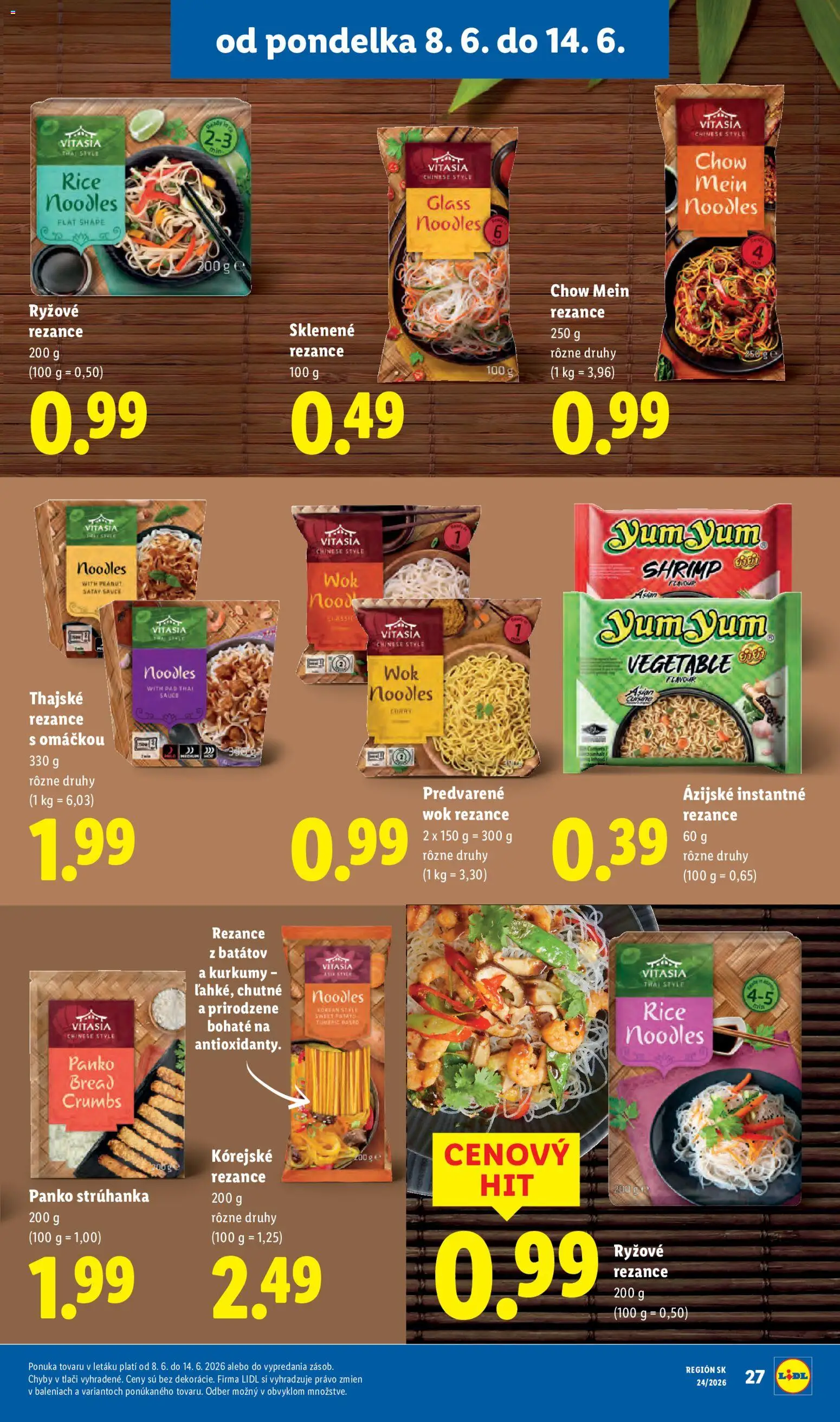 Nové Lidl akcie – leták je platný od 08.06.2026 | Strana: 39 | Produkty: Rezance