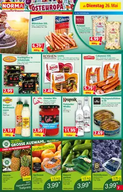 Norma Flugblatt ab 26.05.2026 gültig | Seite: 7 | Produkte: Gurken, Wodka, Schokolade, Schweinefleisch