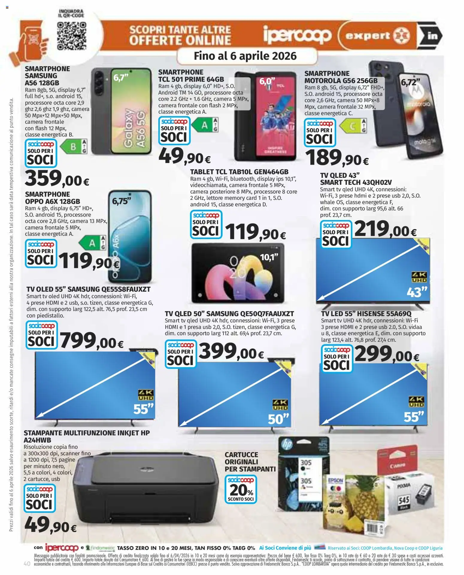 Volantino Ipercoop del 12.03.2026 | Pagina: 40 | Prodotti: Smartphone, Memory card, USB, Samsung