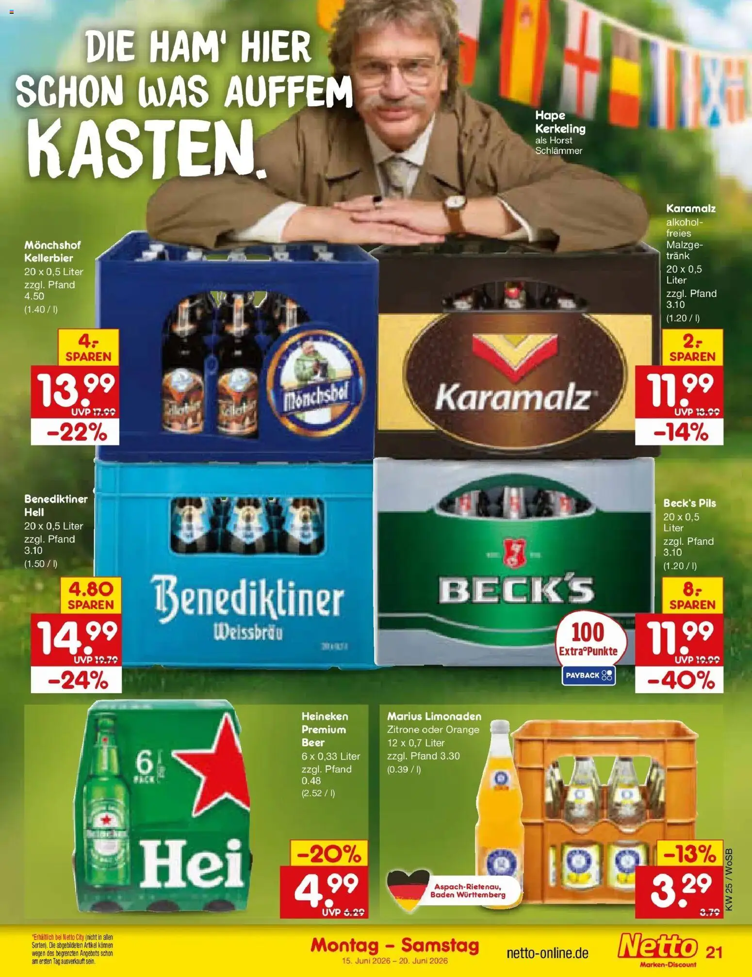 Netto Marken-Discount Prospekt Mannheim – gültig ab 14.06.2026 | Seite: 27 | Produkte: Monchshof, Pils, Heineken, Zitrone