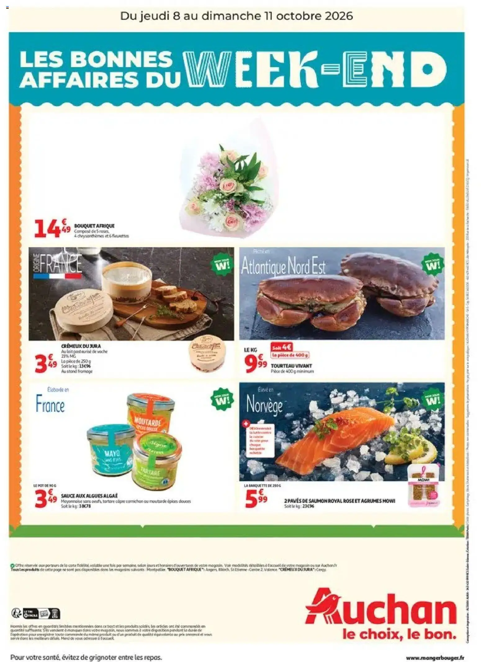{H1} | Page: 2 | Produits: Tourteau vivant, Algues, Lait, Fromage