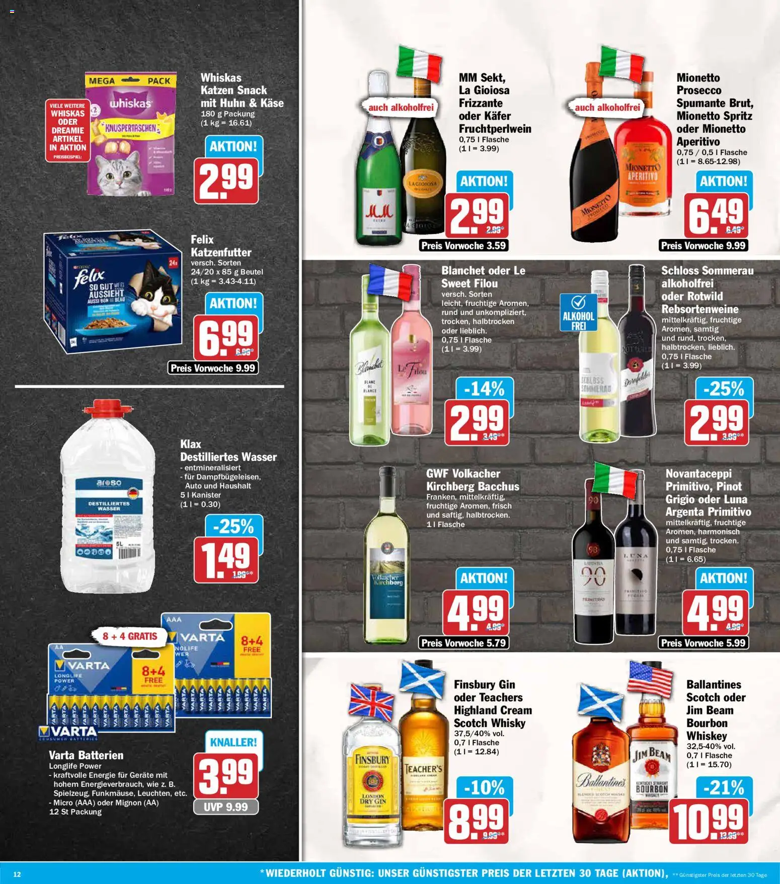 AEZ Prospekt – gültig ab 05.10.2026 | Seite: 12 | Produkte: Jim beam, Wasser, Whiskey, Whiskas