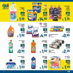 Anteprima del volantino Qui Discount volantino valido a partire dal 25/08/2026 | Pagina: 8 | Prodotti: Ammorbidente, Candeggina, Lavatrice, Profumo