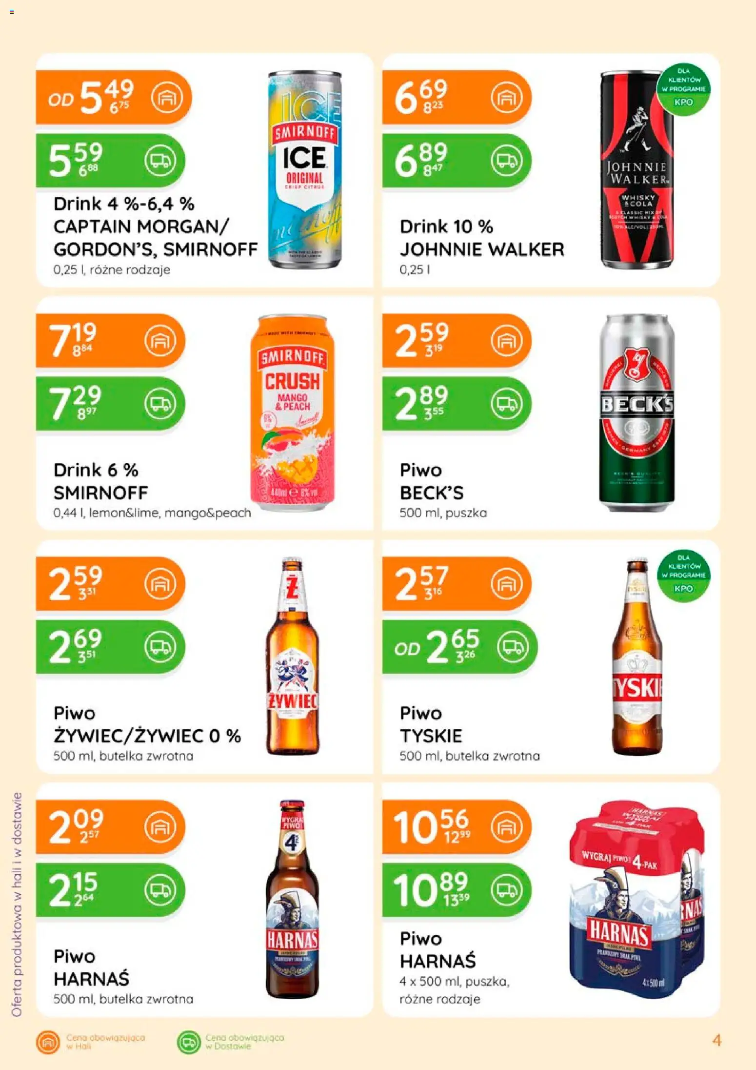 Eurocash gazetka - Ofensywa Alkoholowa od 01.08.2026 | Strona: 4 | Produkty: Mango, Tyskie, Harnaś, Piwo