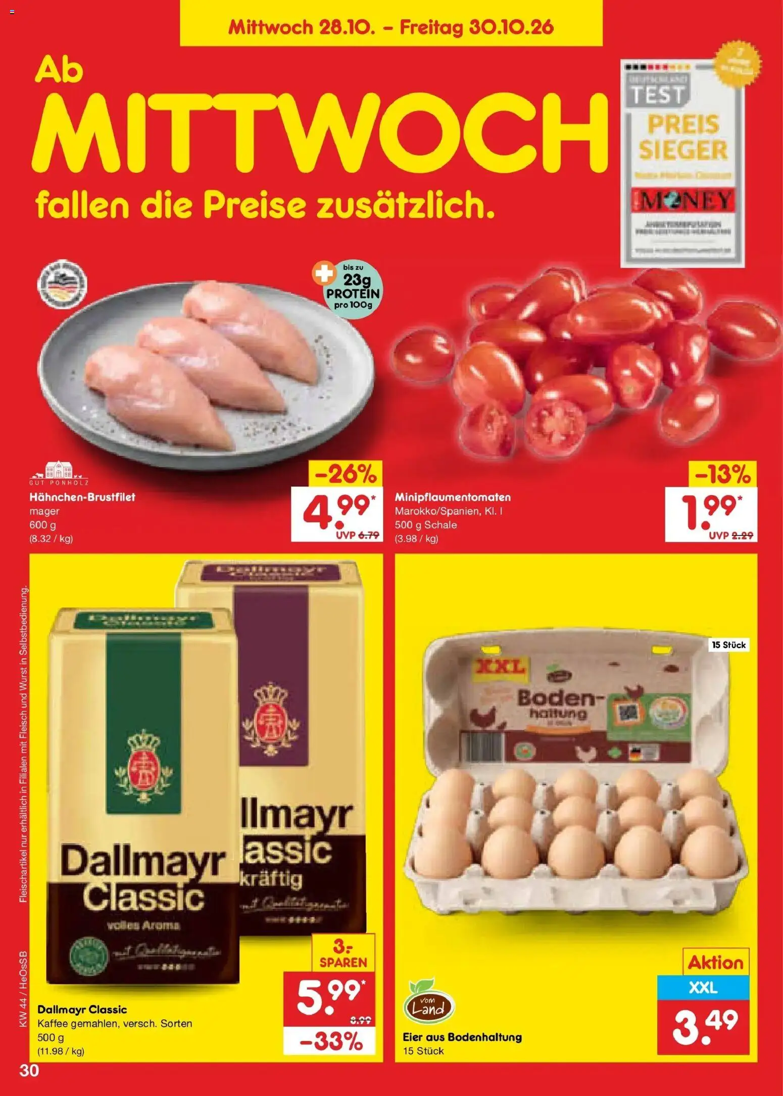 Netto Marken-Discount Prospekt Rostock – gültig ab 26.10.2026 | Seite: 46 | Produkte: Eier, Dallmayr, Wurst, Fleisch