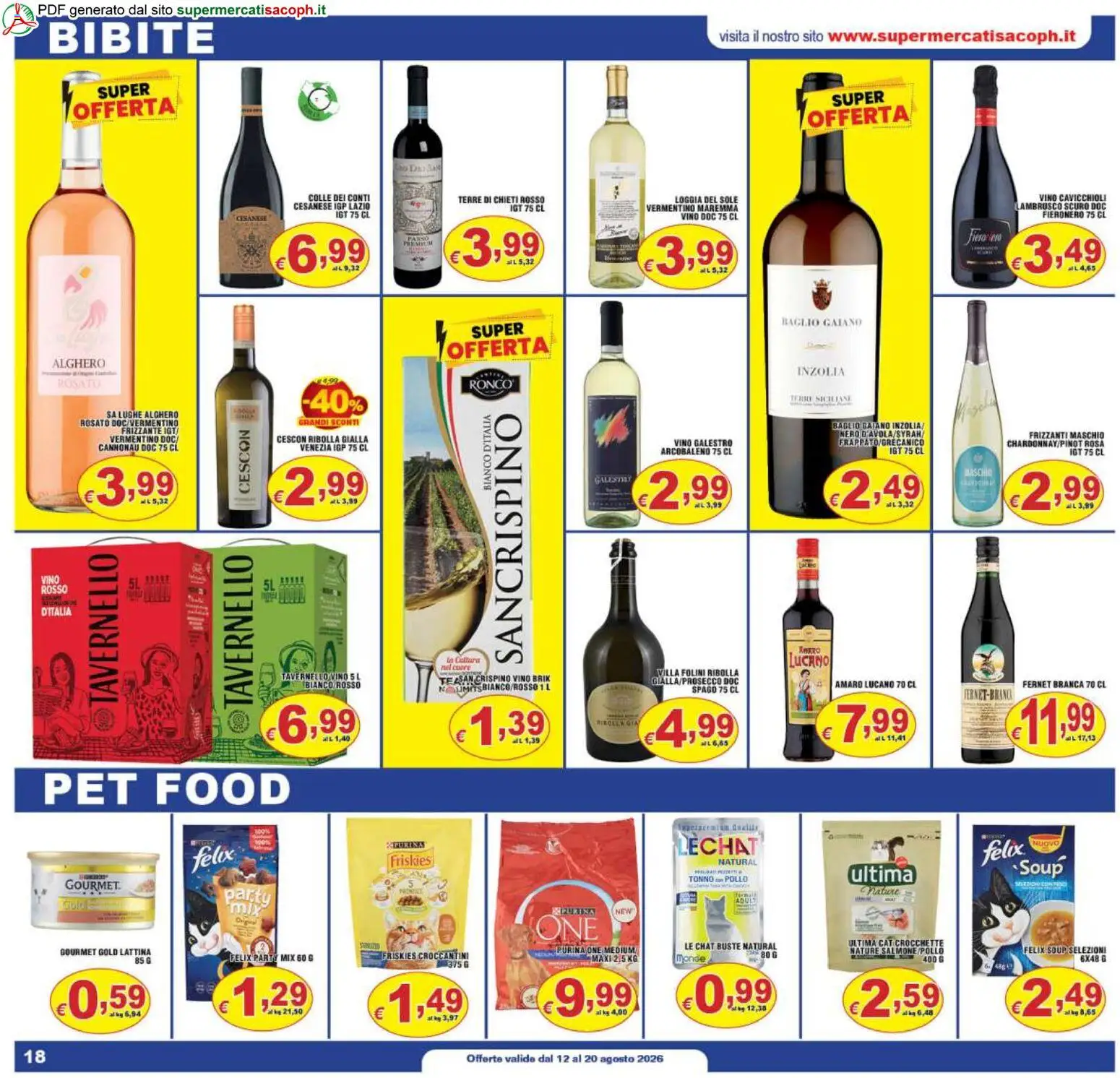 Volantino Sacoph del 12/08/2026 | Pagina: 18 | Prodotti: Fernet, Vino, Lambrusco, Amaro