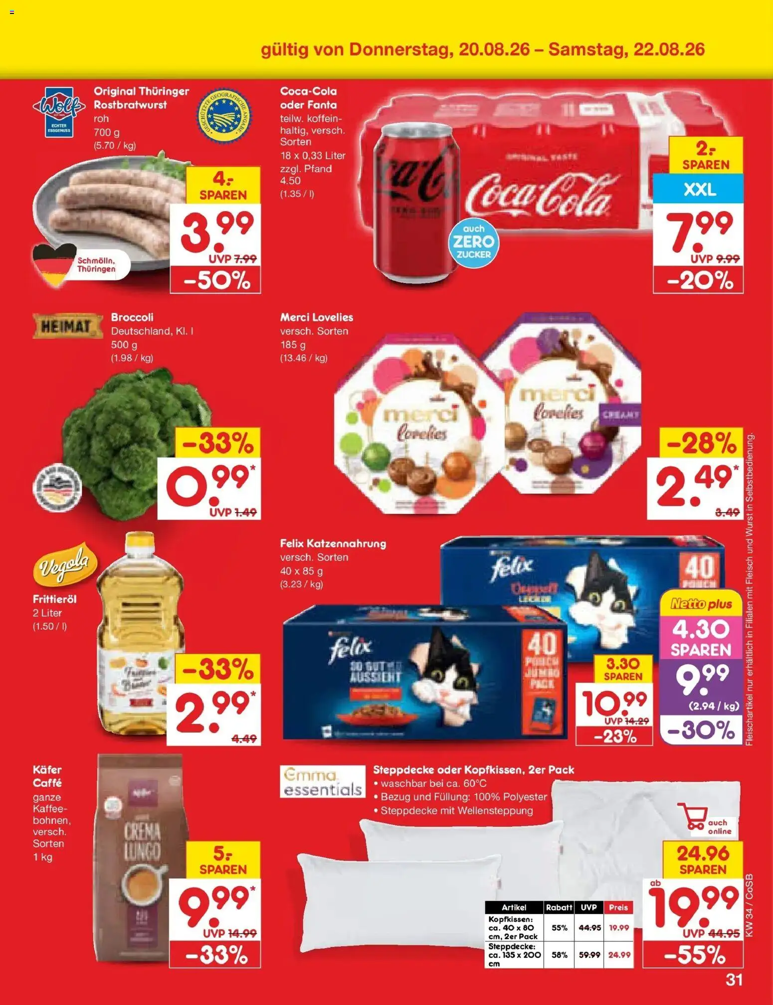 Netto Marken-Discount Prospekt Bitterfeld-Wolfen – gültig ab 17.08.2026 | Seite: 49 | Produkte: Merci, Kaffee, Wurst, Frittieröl